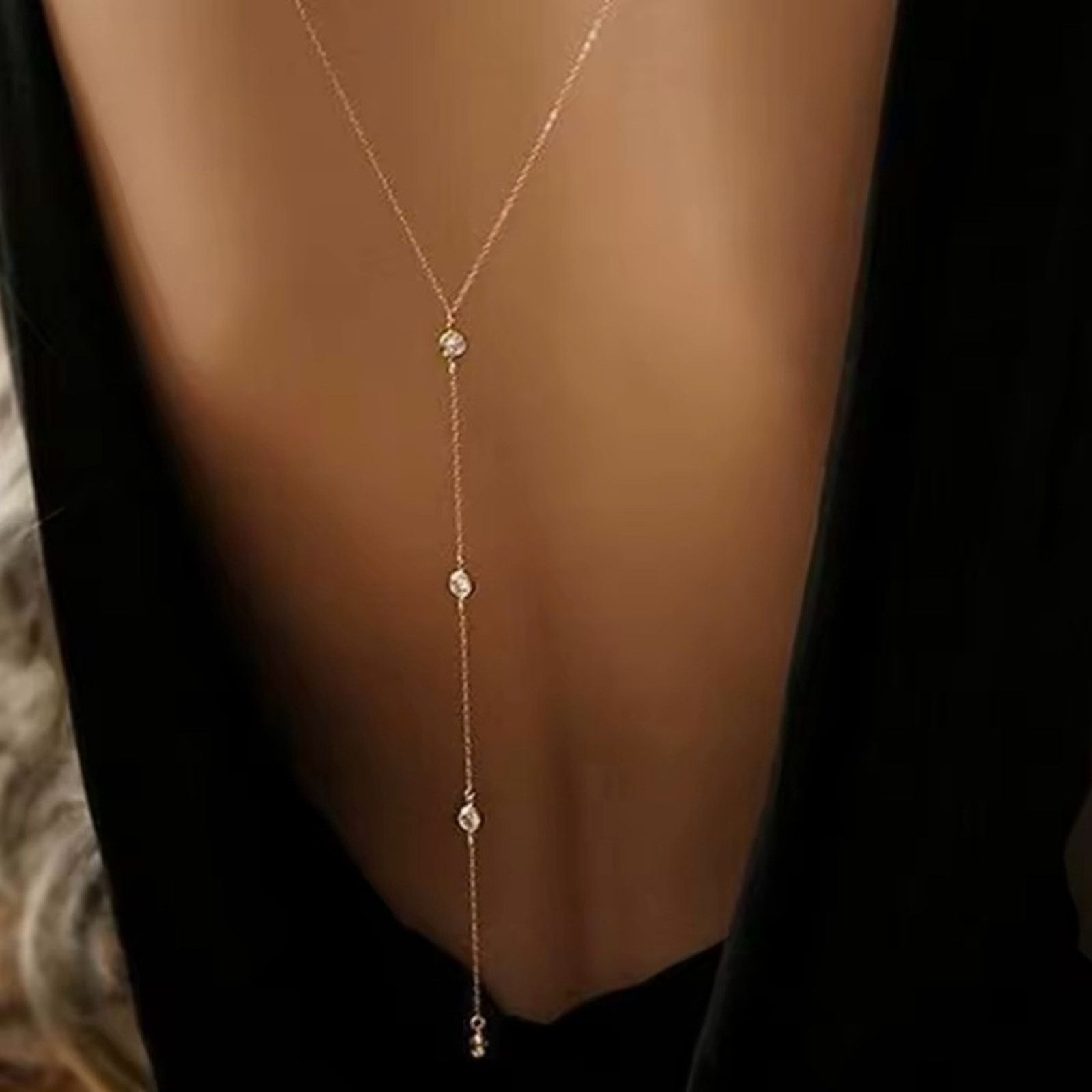 Other Back Drop Chain Necklaces For Women Elegant Long Crystal Size ONE SIZE - 1 Thumbnail