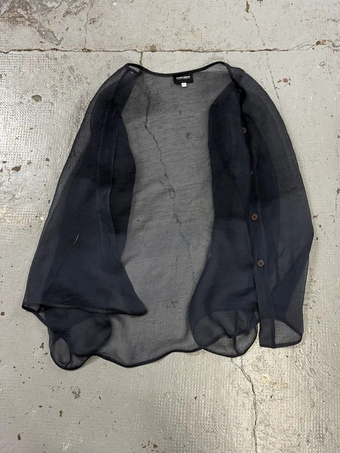 Giorgio Armani Giorgio Armani Blue Grey Gradient Clear Shirt & Skirt Organza Set Size S / US 4 / IT 40 - 8 Thumbnail