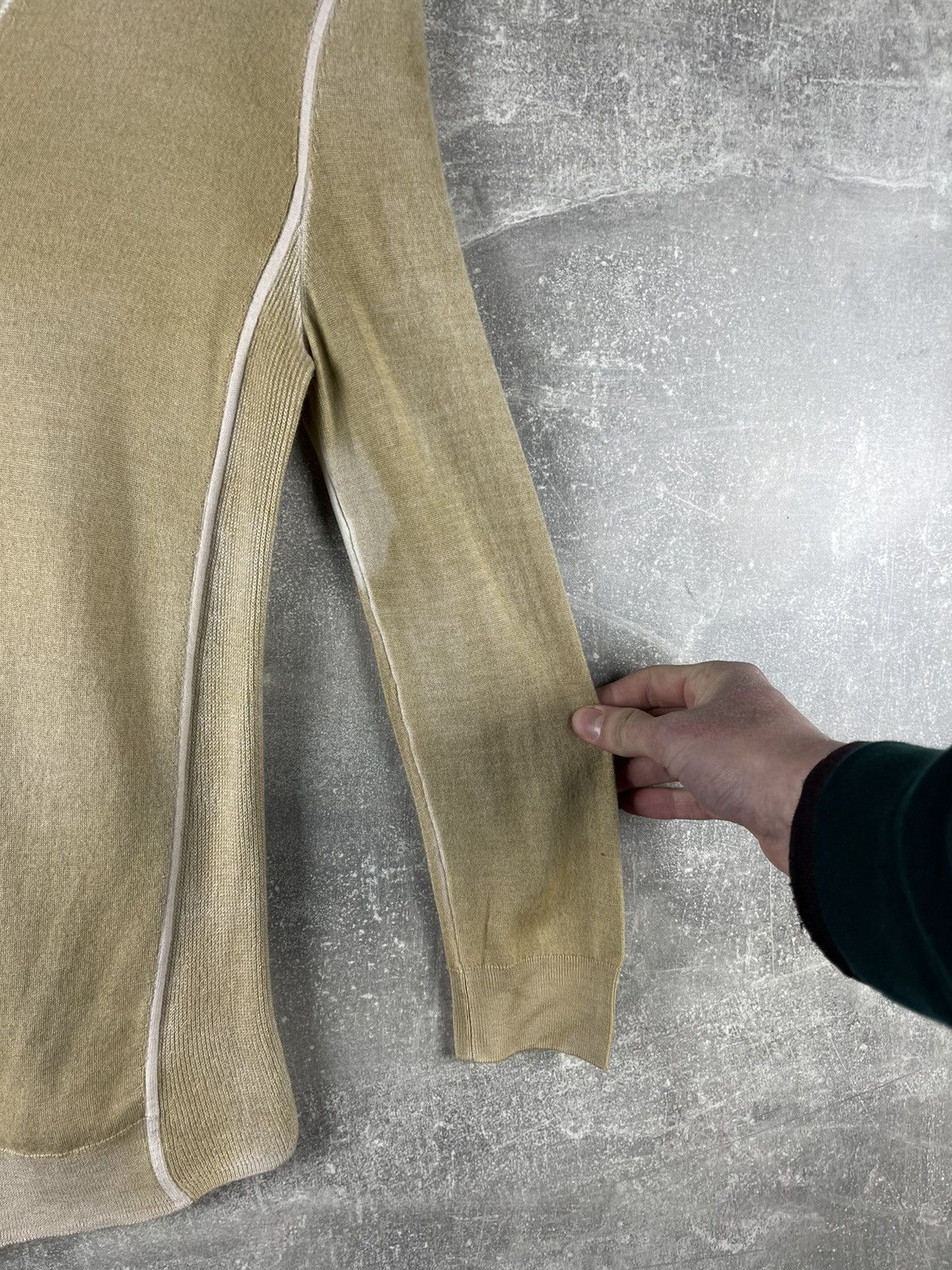 Bottega Veneta Bottega Veneta V Neck Knit Sweater Early 2000s Beige Size L / US 10 / IT 46 - 4 Thumbnail