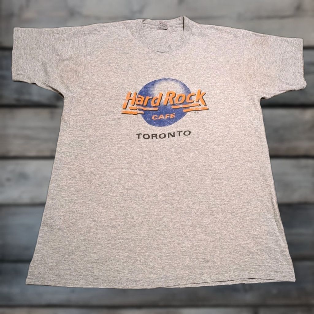 Vintage VINTAGE Hard Rock Cafe Toronto Tee Shirt - T-Shirt - Men - XL - Gray - Single Stitch - 80s 90s Rock Music USA - Concert/Bar Merch Size US XL / EU 56 / 4 - 1 Thumbnail