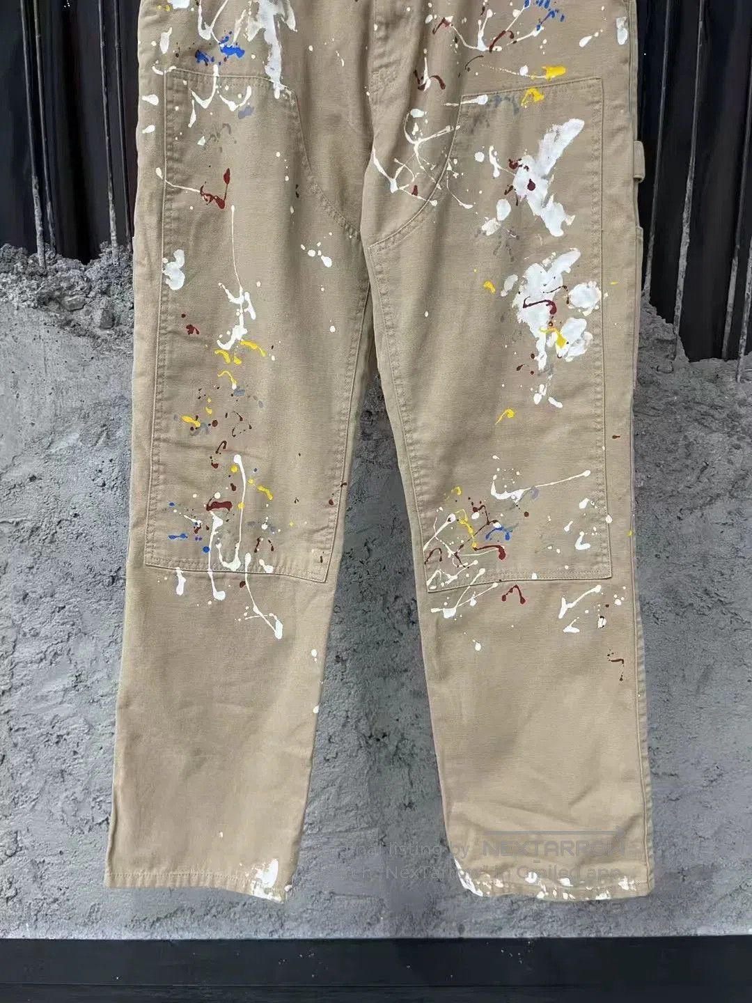 Martine Rose Martine Rose Khaki Splatter Carpenter Jeans. Size US 26 / EU 42 - 3 Thumbnail