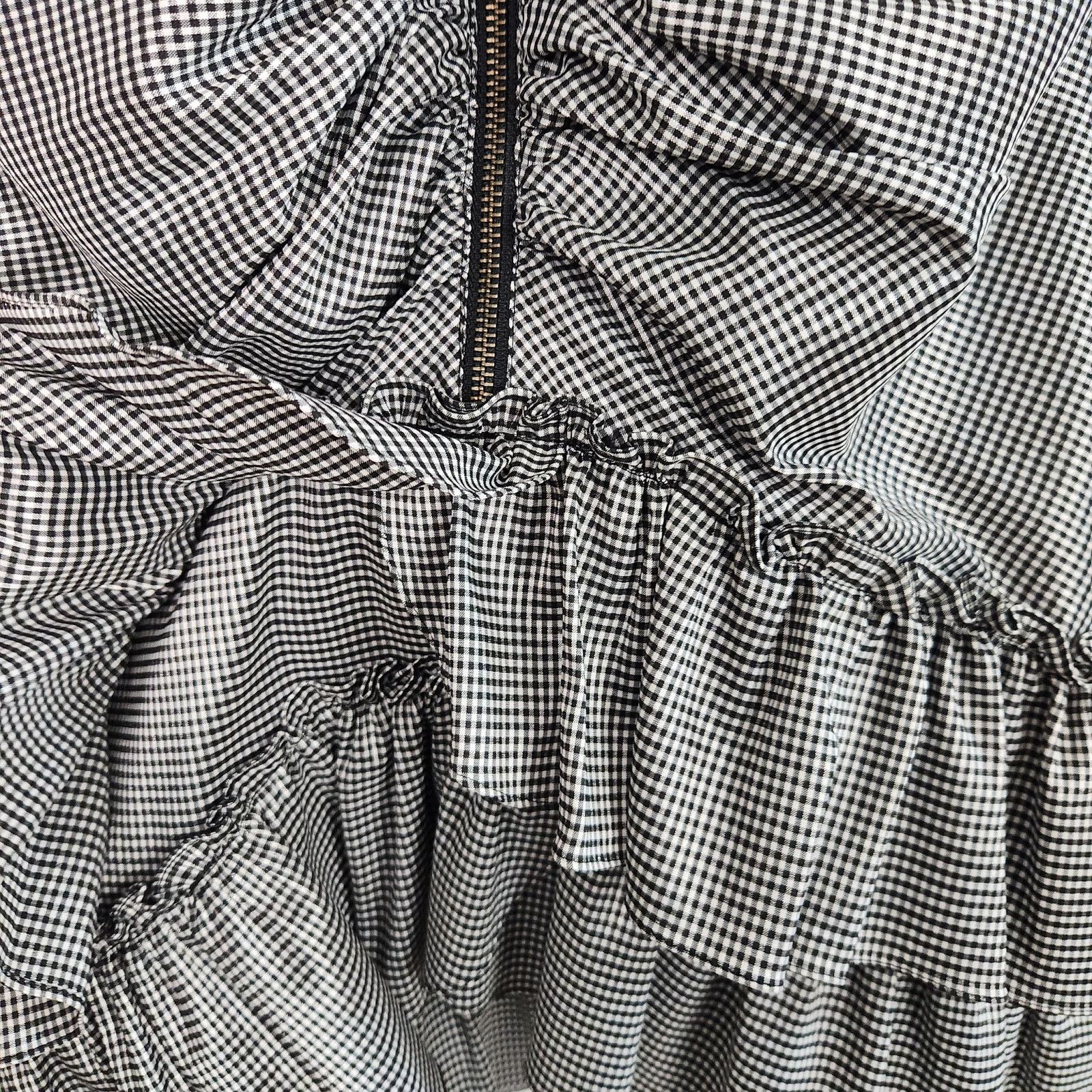 Betsey Johnson Betsey Johnson Ruffle Gingham Mini Dress Black and White 8 Size M / US 6-8 / IT 42-44 - 6 Thumbnail