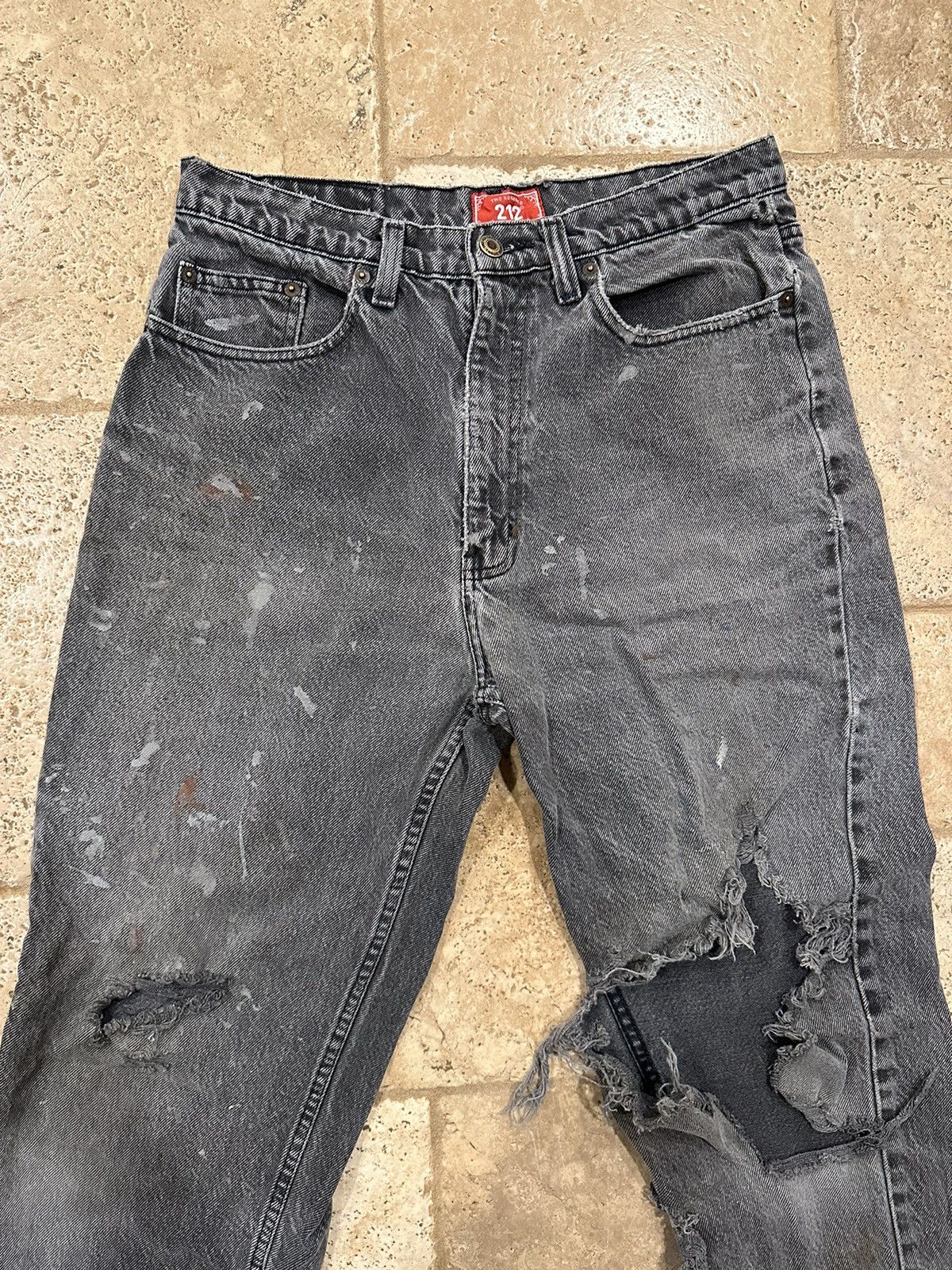 Vintage Vintage Two Hundred 212 Twelve Degrees Black Thrashed Denim Size US 32 / EU 48 - 2 Thumbnail