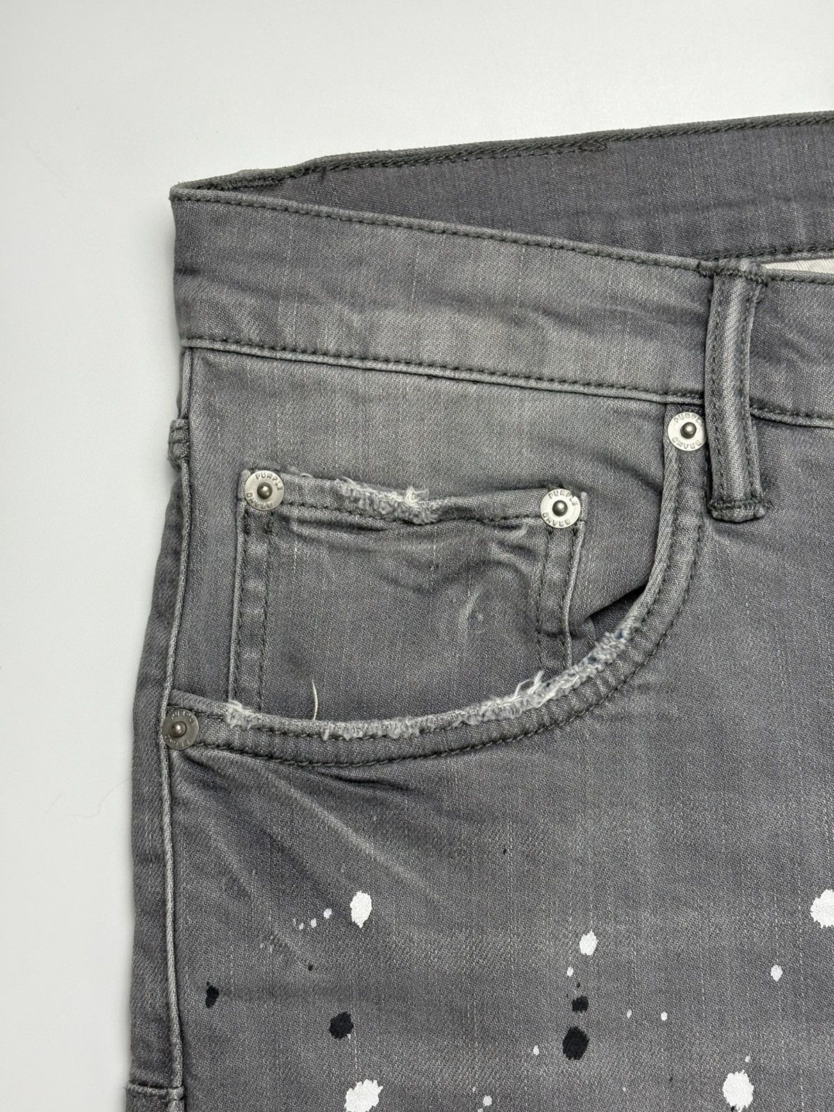 Purple Brand Splatter & Tattered Jeans Size US 34 / EU 50 - 5 Thumbnail