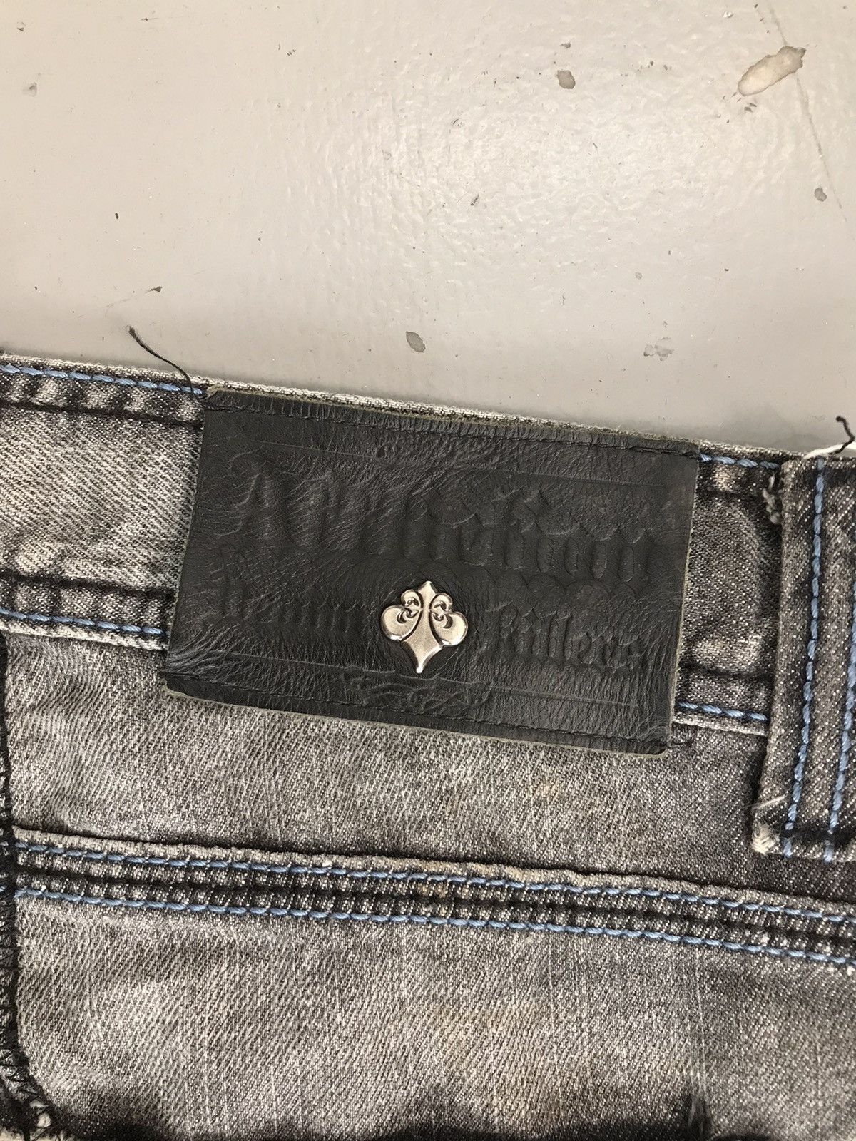 Affliction × Southpole × Vintage Crazy vintage affliction gray skull distressed denim Size US 36 / EU 52 - 12 Thumbnail