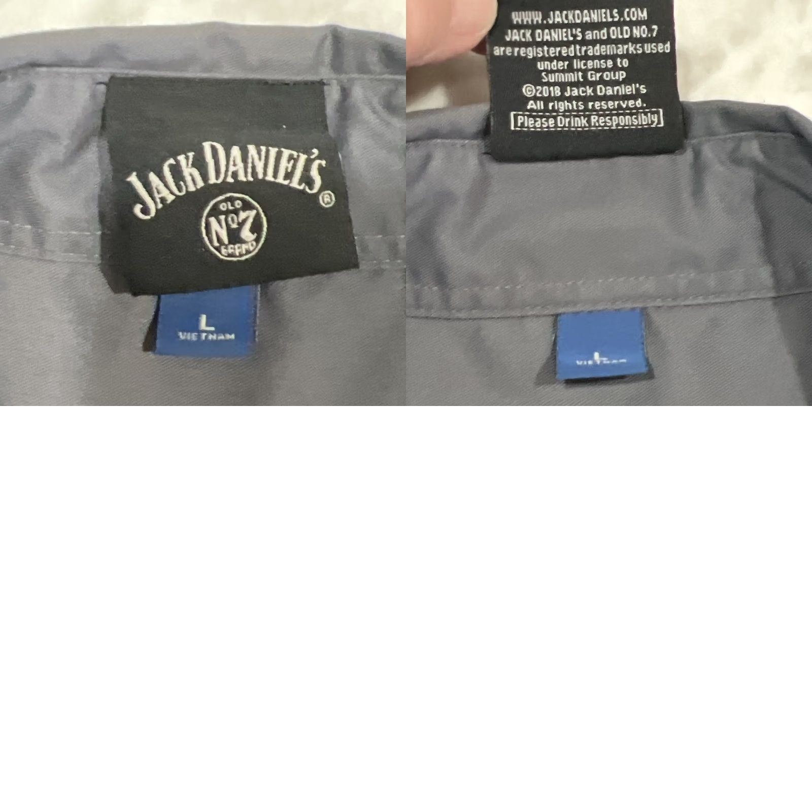 Vintage Jack Daniels Shirt Mens Large Gray Button Up Short Sleeve Embroidery Size US L / EU 52-54 / 3 - 9 Thumbnail