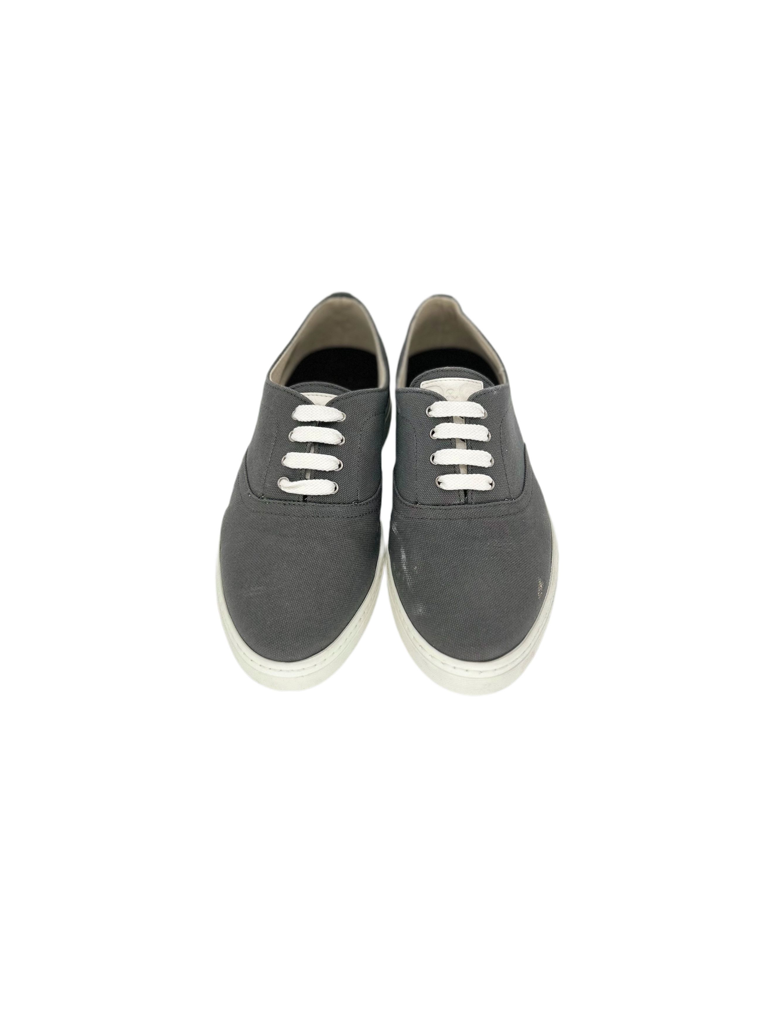 Dolce & Gabbana D&G ( Dolce & Gabbana ) Grey Canvas 'Deck' Trainers Size US 6 / EU 39 - 3 Thumbnail