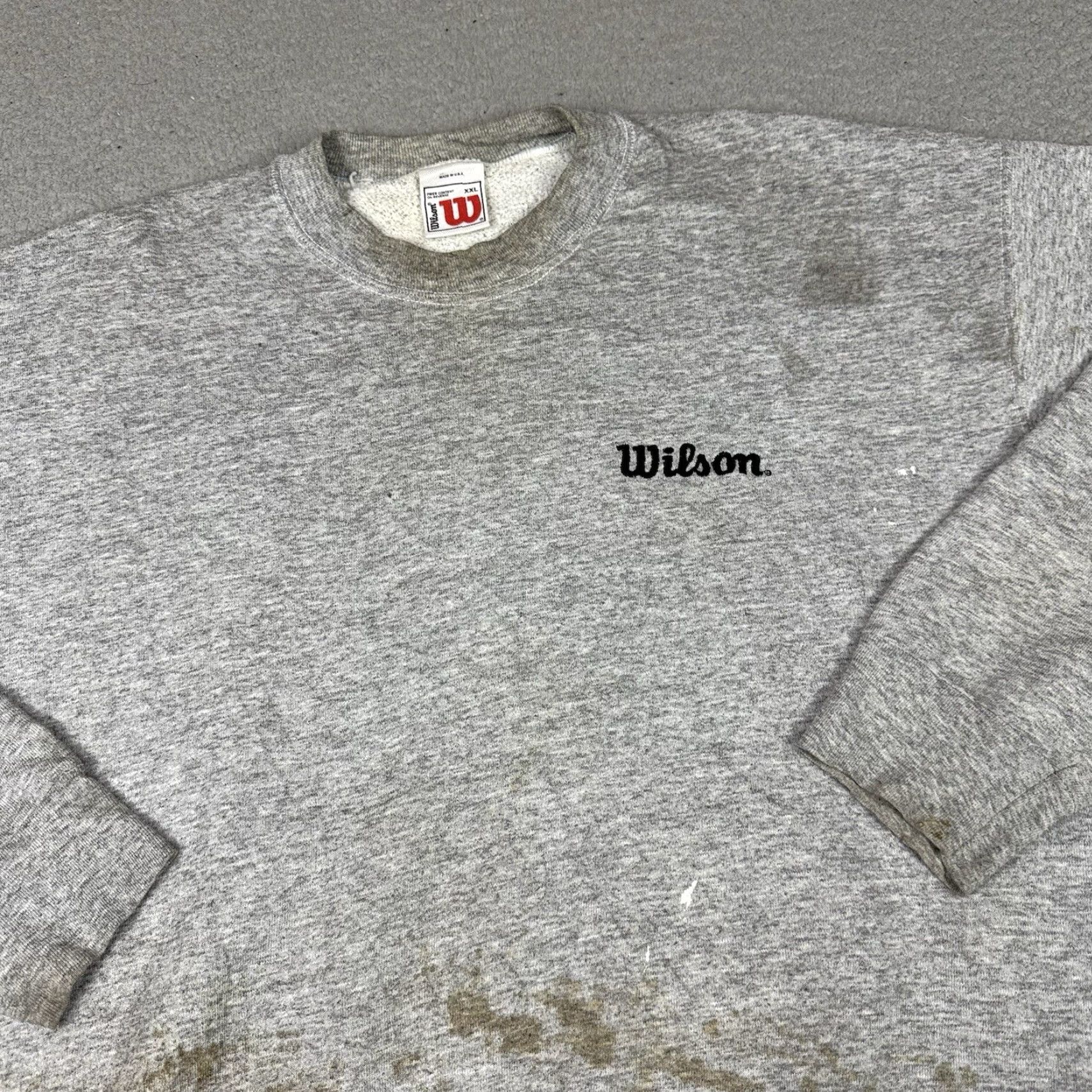 Wilson VINTAGE Wilson Sweatshirt Men's 2XL Gray Embroidered Distressed Pullover 90s Sports Shirt Crew Neck Size US XXL / EU 58 / 5 - 2 Thumbnail