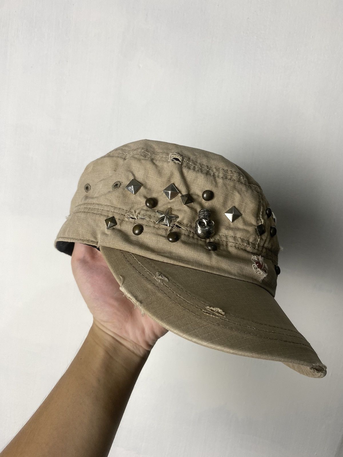 Beauty Beast × Hysteric Glamour × If Six Was Nine Cadet Distressed Studded Hat Size ONE SIZE - 3 Thumbnail