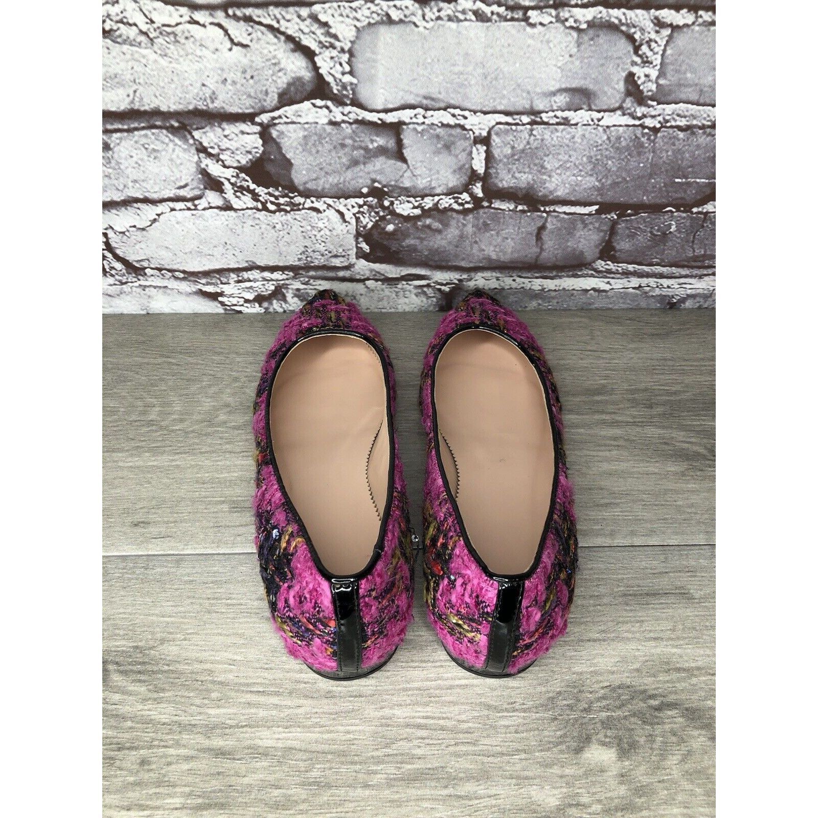 J.Crew J. Crew K2904 Pink Fresh Berry Tweed Pointed Toe Flats Women Size US 7 / IT 37 - 5 Thumbnail