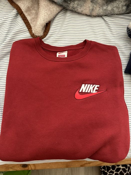 Supreme Supreme Nike Crewneck Burgundy Size Medium RARE | Grailed