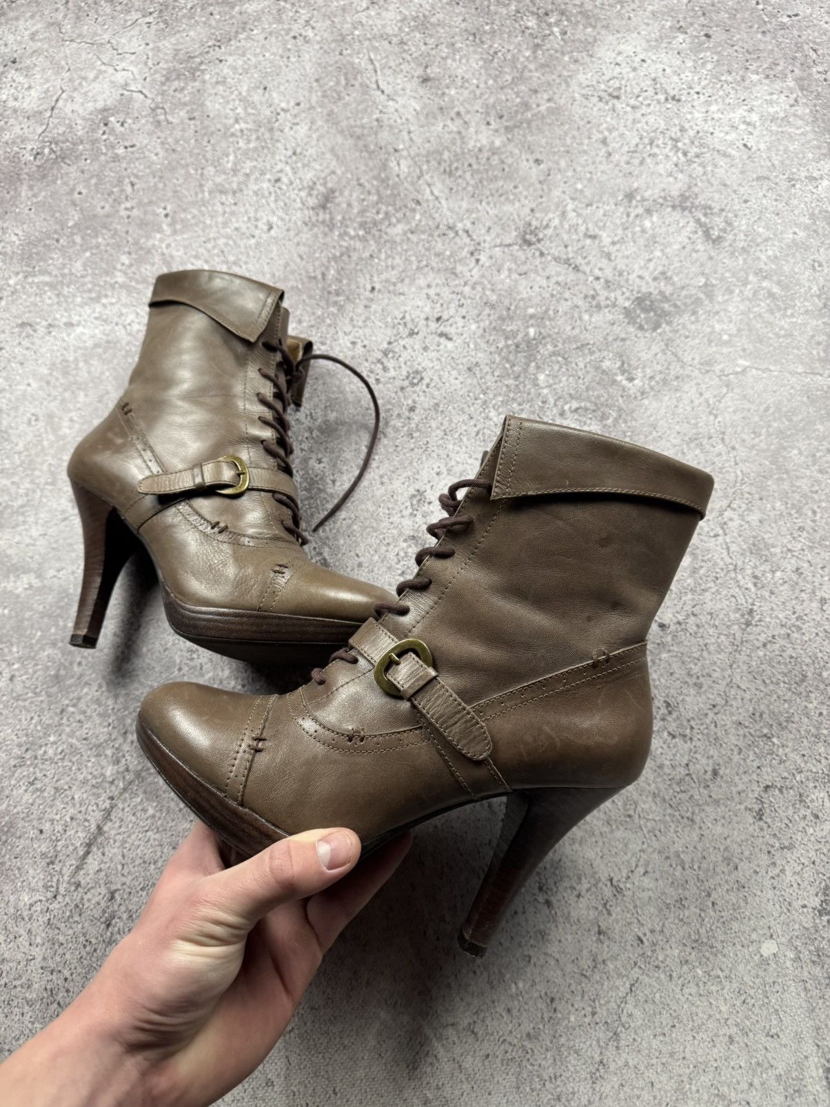 If Six Was Nine Vintage AS 98 Heel Rick Owens Style Leather Heels Boots Y2K Size US 7 / IT 37 - 15 Thumbnail