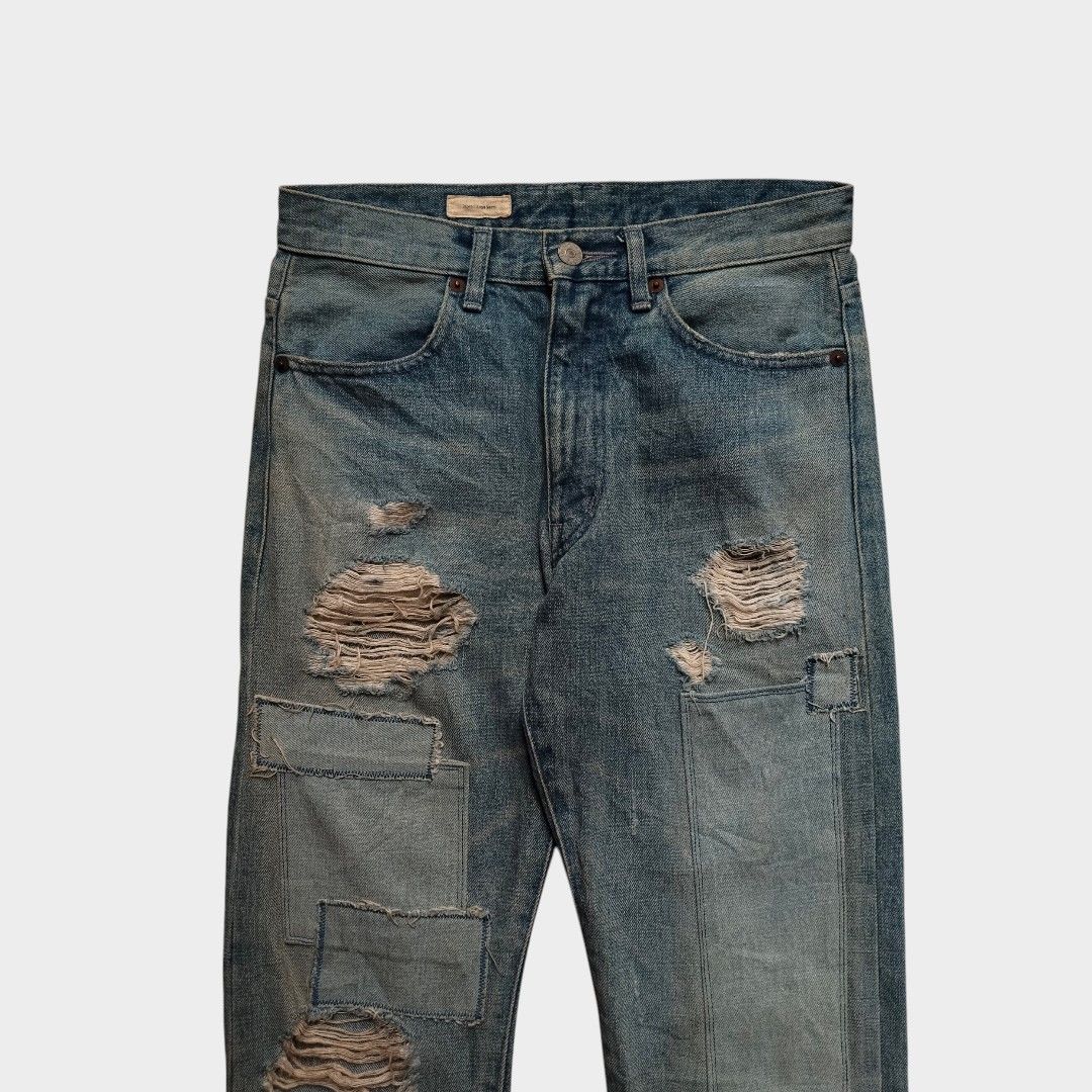 Number (N)ine Inpaichthys Kerri trashed patch work selvedge jean Size US 28 / EU 44 - 3 Thumbnail