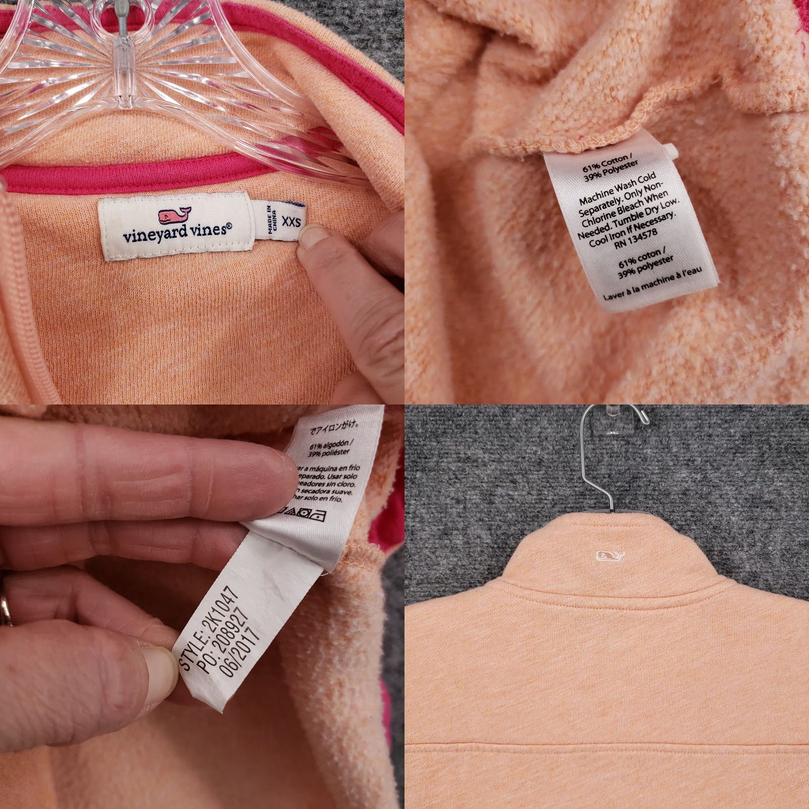 Vineyard Vines Vineyard Vines Sweatshirt Women 2XS XXS Orange Heathered Pouch Pocket Shep Shirt Size XXS / US 00 / IT 34 - 8 Thumbnail