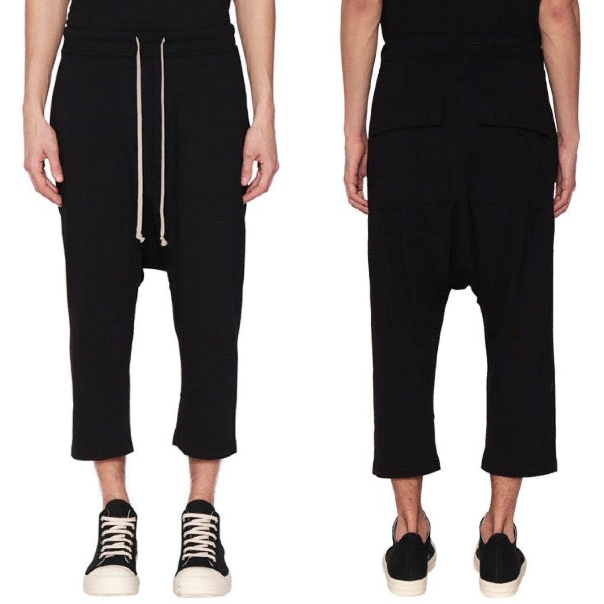 Rick Owens Rick Owens FW18 DRKSHDW Drawstring Cropped Pants Black Size US 34 / EU 50 - 1 Thumbnail