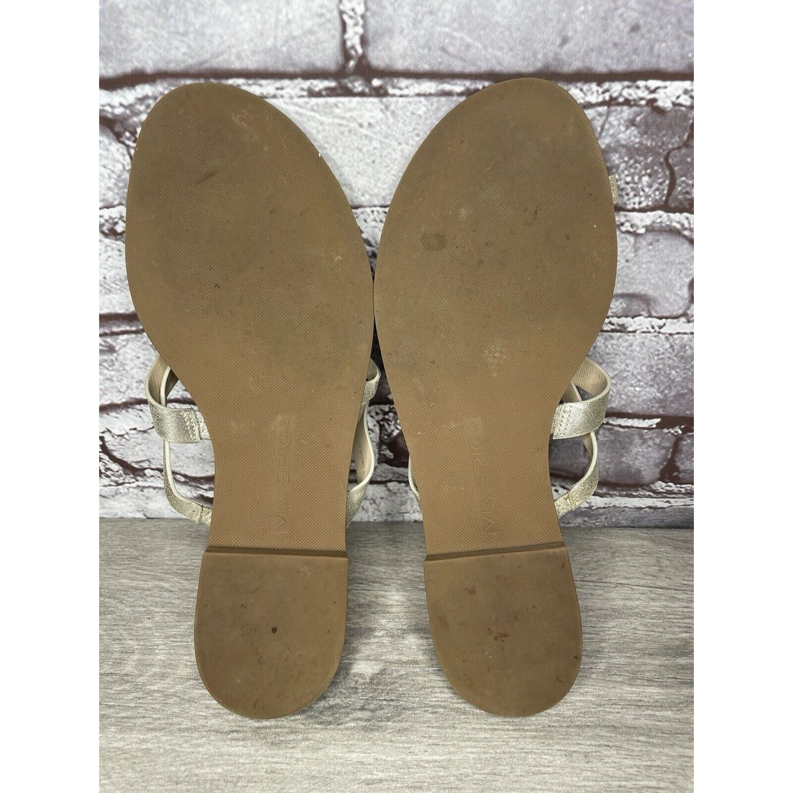 Other Via Spiga Metallic Silver Leather Toe Post Slides Sandals Wo Size US 10 / IT 40 - 18 Thumbnail