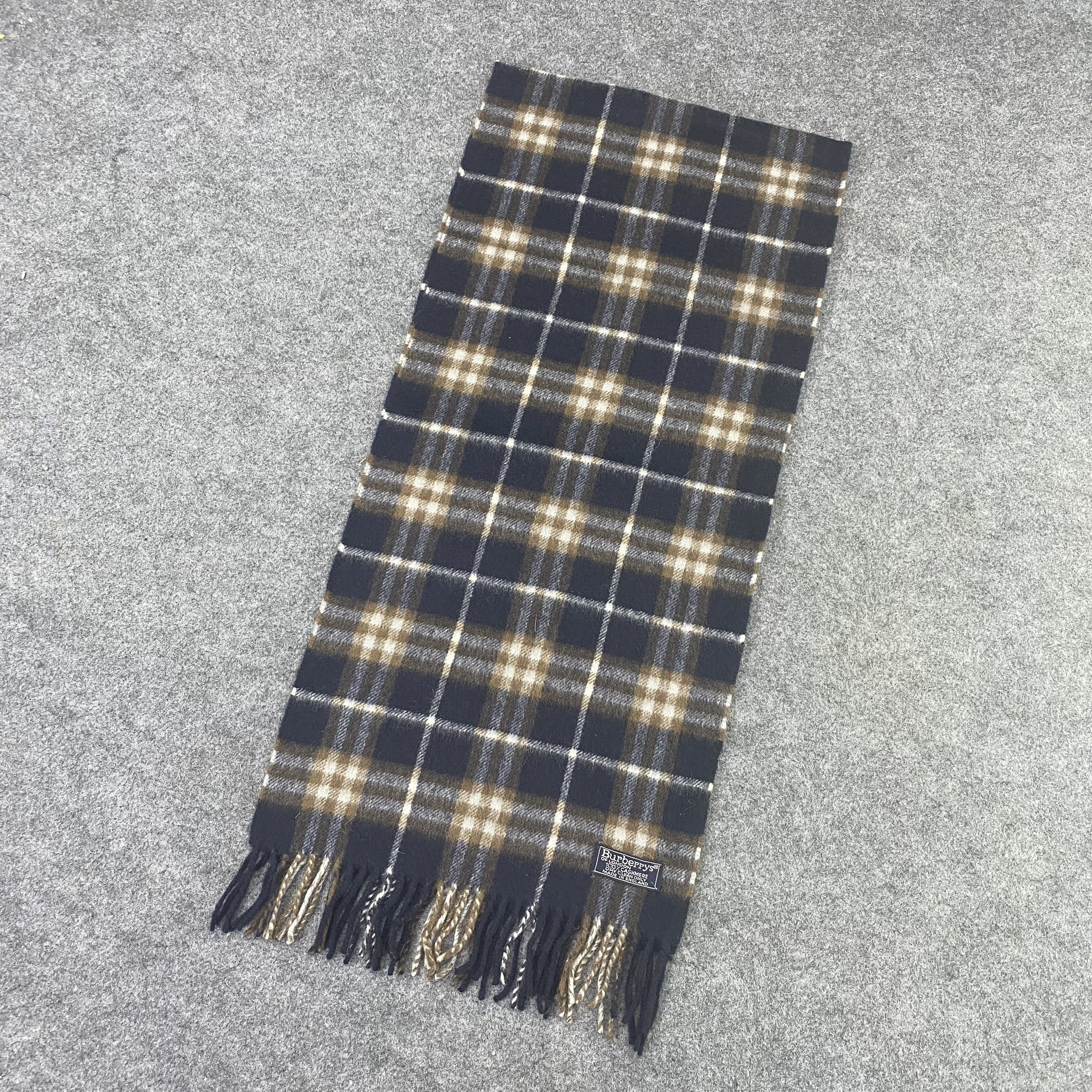 Burberry × Vintage VINTAGE BURBERRY 💯% CASHMERE Scarf/Muffler/Neckwear-T1124 Size ONE SIZE - 2 Thumbnail