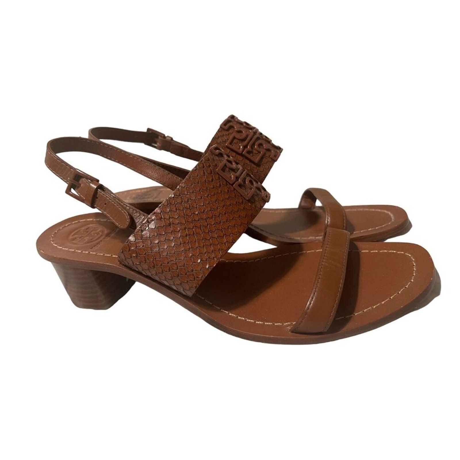 Tory Burch Tory Burch Heeled Open Toe Sandals 9.5 M Leather Size US 9.5 / IT 39.5 - 1 Thumbnail