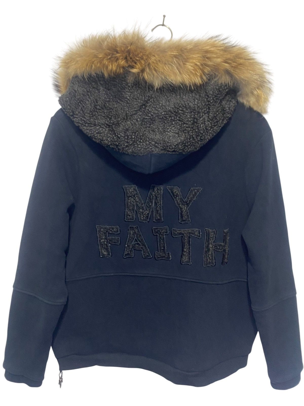 Japanese Brand Vintage japan boxy cross side zipper fur hoodie Size US L / EU 52-54 / 3 - 3 Thumbnail