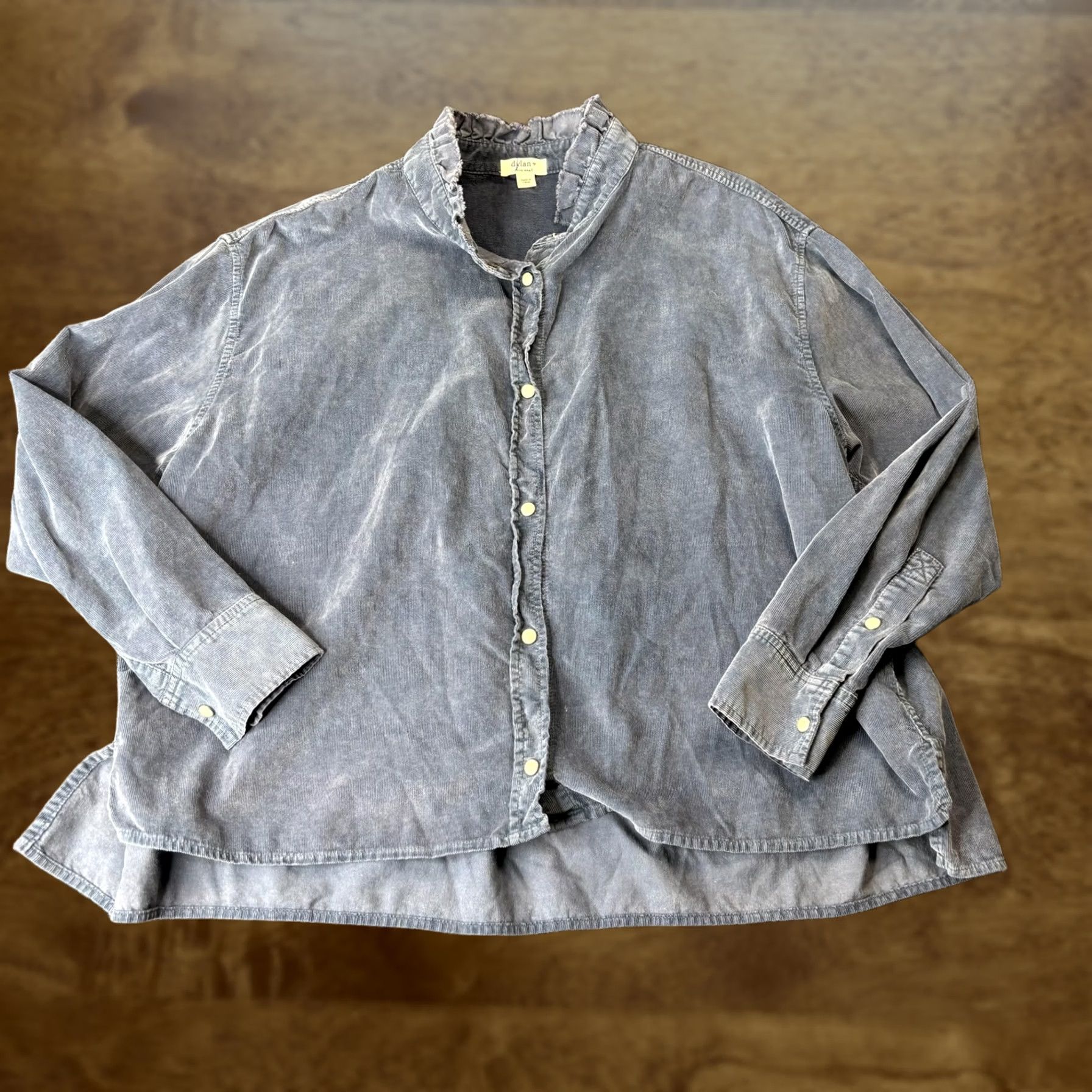 Vintage Dylan Shirt Womens XS Blue Button Front Long Sleeve Ruffle Collar Casual Top Size XS / US 0-2 / IT 36-38 - 1 Thumbnail