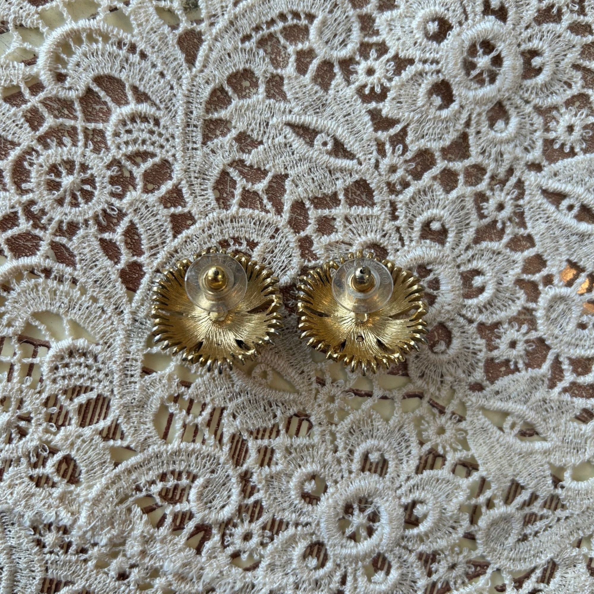 Monet Vintage Monet Leroy Miozzi Gold Tone Cordelia Pierced Post E Size ONE SIZE - 4 Thumbnail