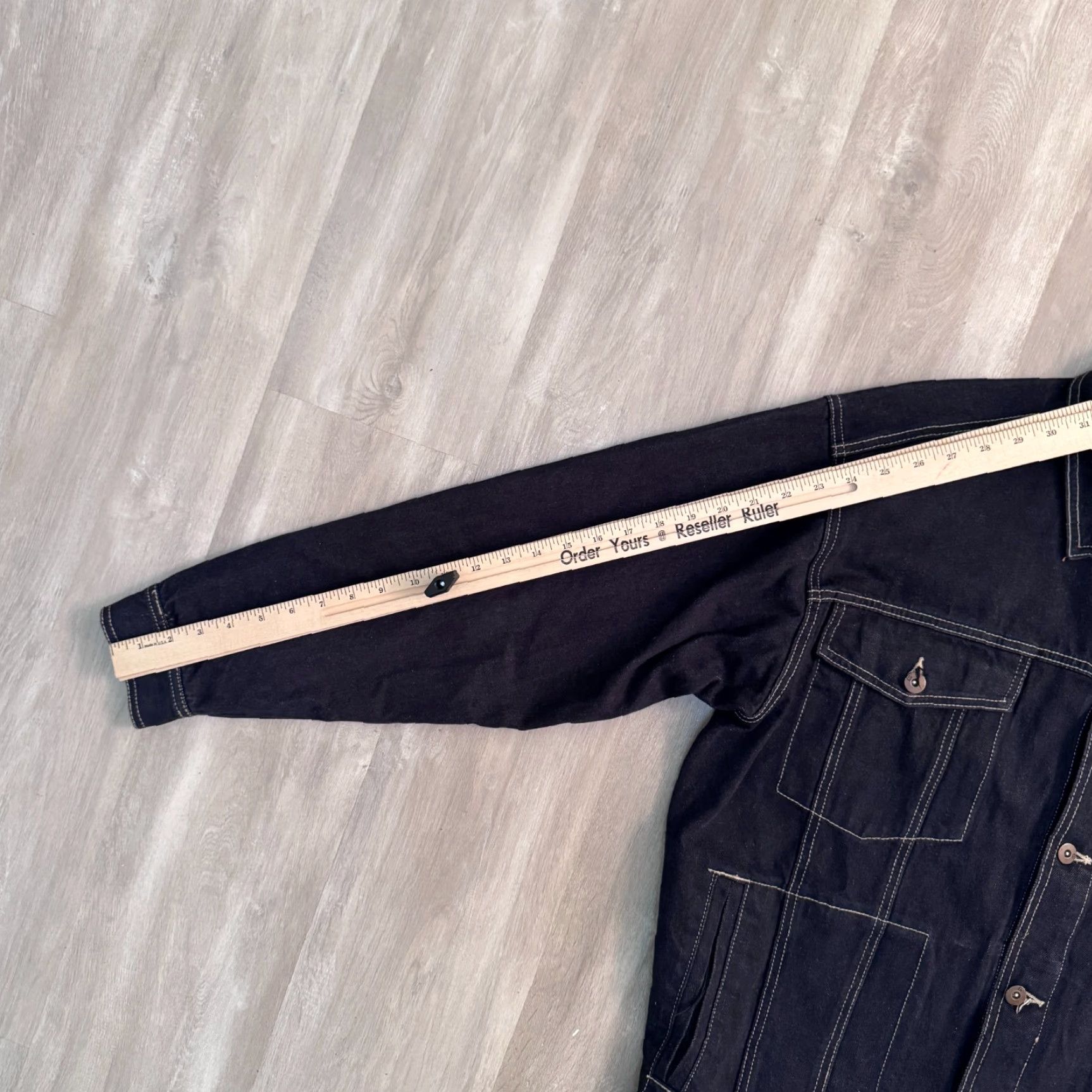 Denime GODBODY Denim Jacket & Baggy Jeans XL 40x32 Dark Blue Button Up Denim Jacket Size US 36 / EU 52 - 5 Thumbnail