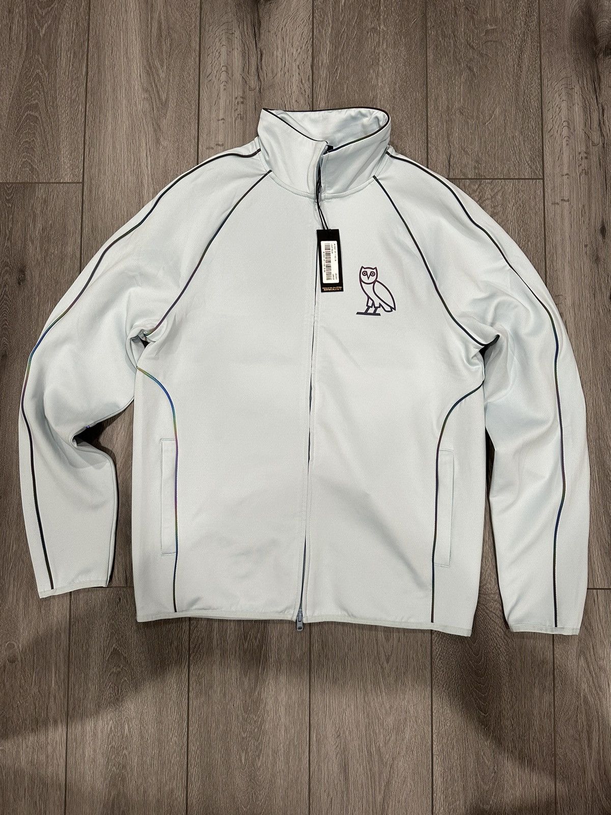 Octobers Very On OVO fashion reflective piping white jacket