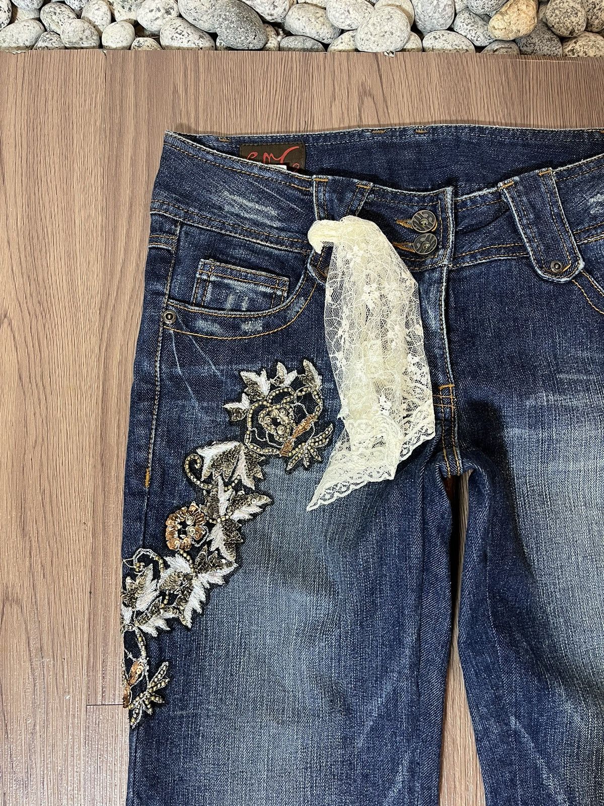 Beauty Beast × Leather × Seditionaries ENC leather strap pocket brocade panelled emboirdery denim Size US 30 / EU 46 - 6 Thumbnail