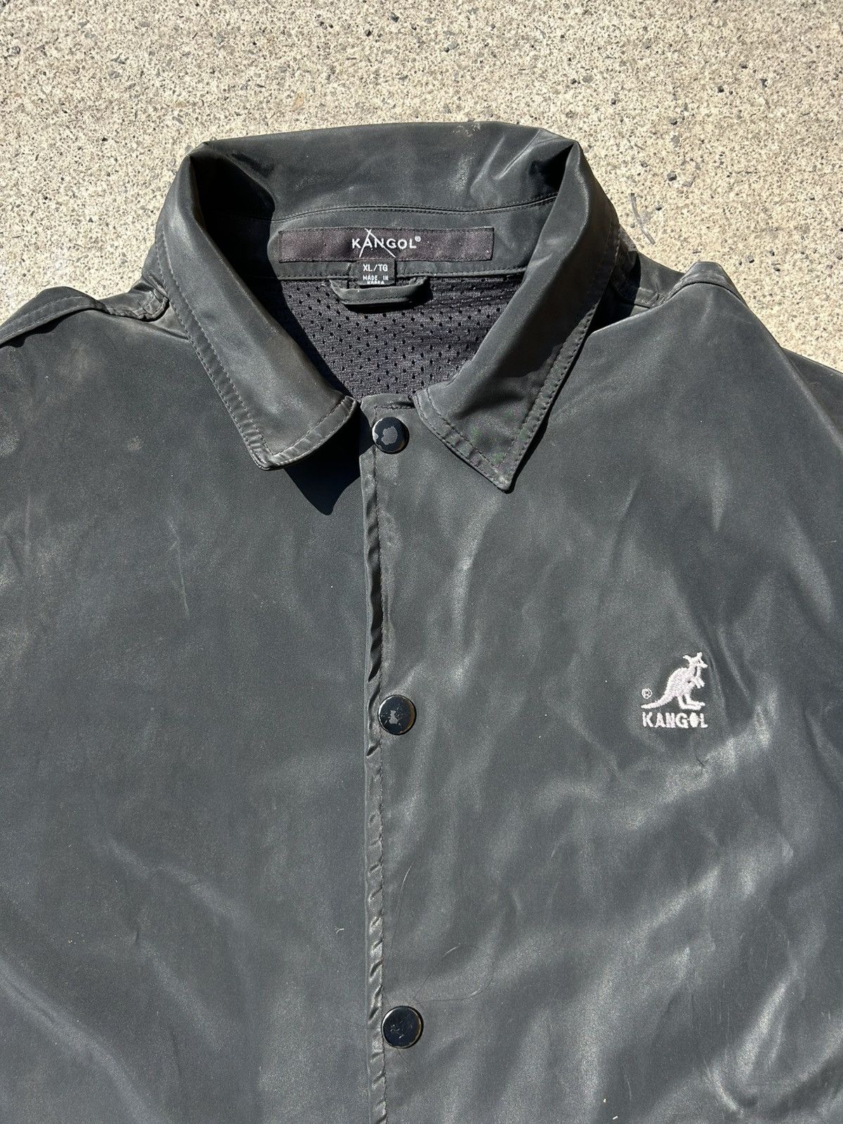 Kangol Vintage Kangol Coach Jacket Black Big Logo Back XL Size US XL / EU 56 / 4 - 3 Thumbnail