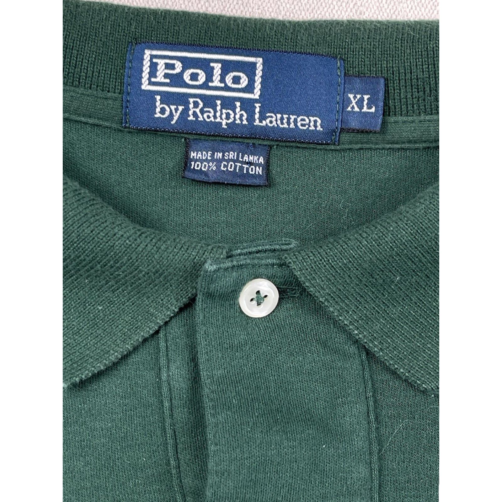 Polo Ralph Lauren VINTAGE Ralph Lauren Polo Green Shirt Mens XL Long Sleeve Rugby Pony Solid Golf Polo Shirt Size US XL / EU 56 / 4 - 2 Thumbnail