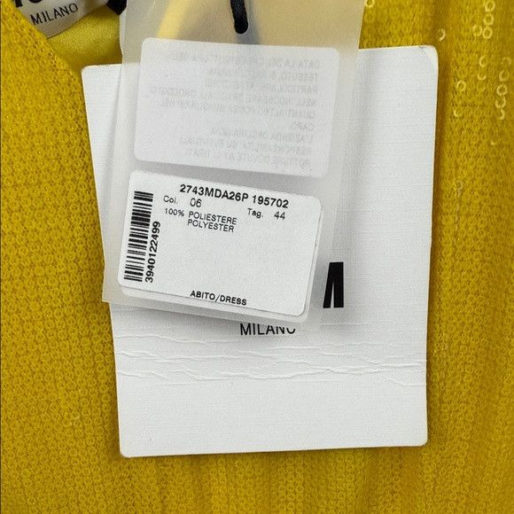 MSGM MSGM all over Yellow Sequin pleated skirt strap sleeve dress Size L / US 10 / IT 46 - 6 Thumbnail