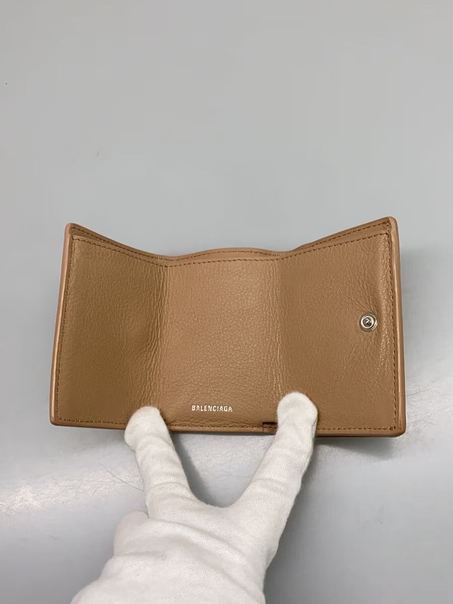 Balenciaga Balenciaga Leather Tri-Fold Wallet Beige Size ONE SIZE - 4 Thumbnail