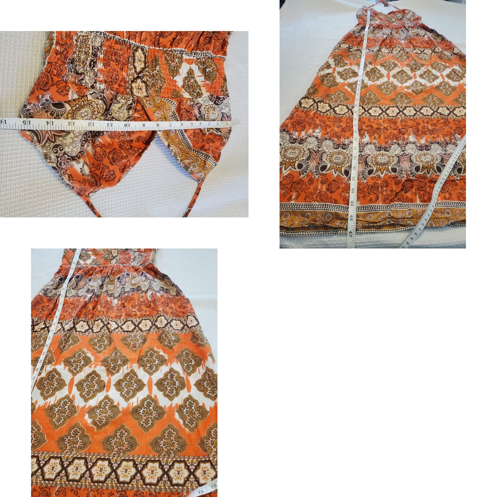 Vintage VINTAGE She's Cool Batik Print Maxi Halter Dress L Orange Brown Boho Hippie Summer Womens Size L / US 10 / IT 46 - 8 Thumbnail