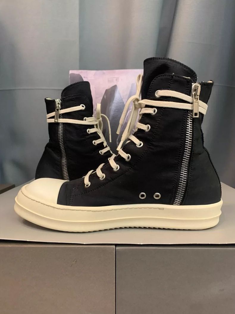 Rick Owens Rick Owens Satin High Top Black and White Sneakers Size US 8 / EU 41 - 6 Thumbnail