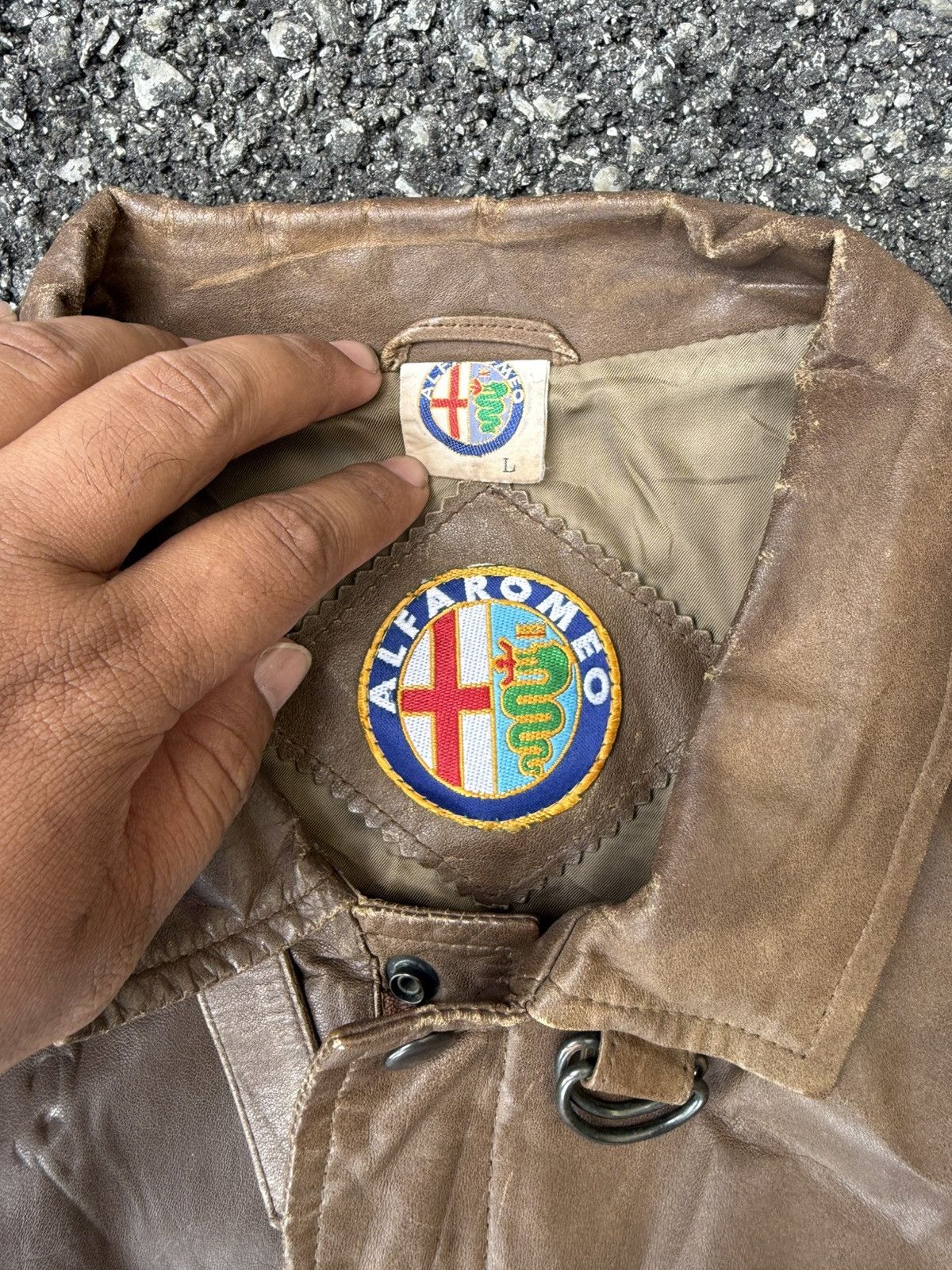 Genuine Leather ALFAROMEO VINTAGE LATHER JACKET Size US M / EU 48-50 / 2 - 3 Thumbnail
