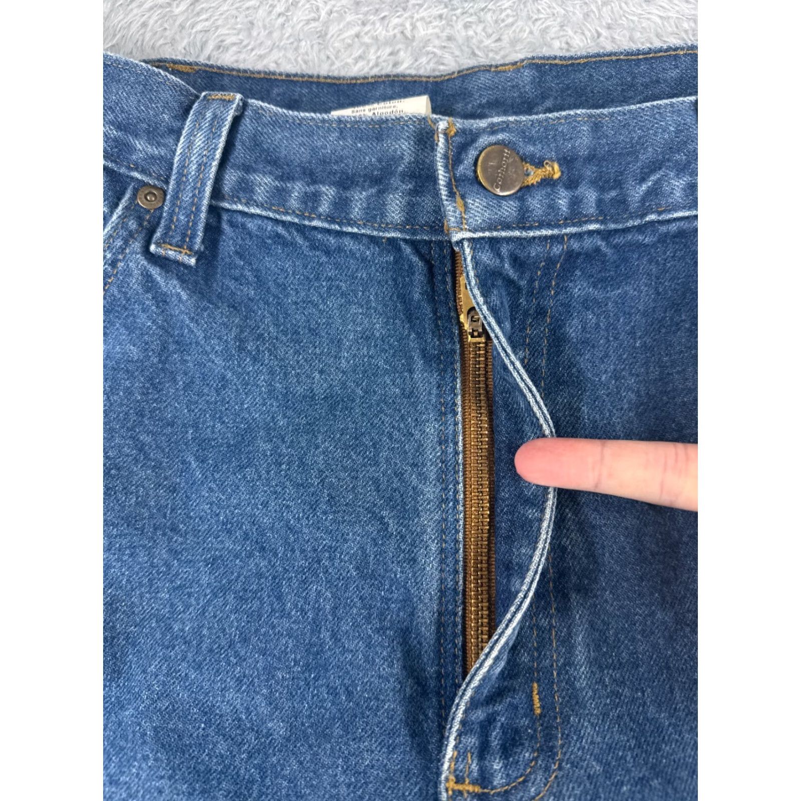 Carhartt VINTAGE Carhartt Pants Jeans 40 Blue Denim 100% Cotton Relaxed Straight 37x30 Jeans Men's Regular 5-Pocket Medium Wash Denim Carhartt B17 Size US 40 / EU 56 - 5 Thumbnail