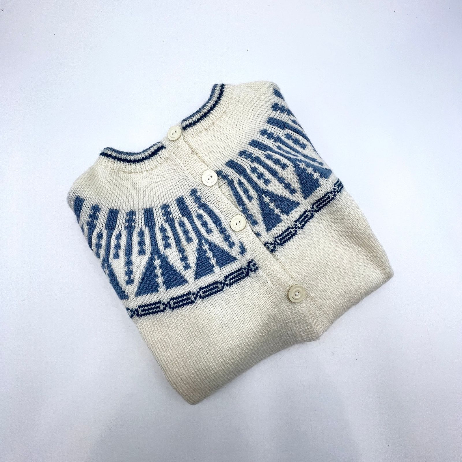 Vintage Vintage Cardigan Handmade Knit Fairisle Acrylic Size S / US 4 / IT 40 - 9 Thumbnail