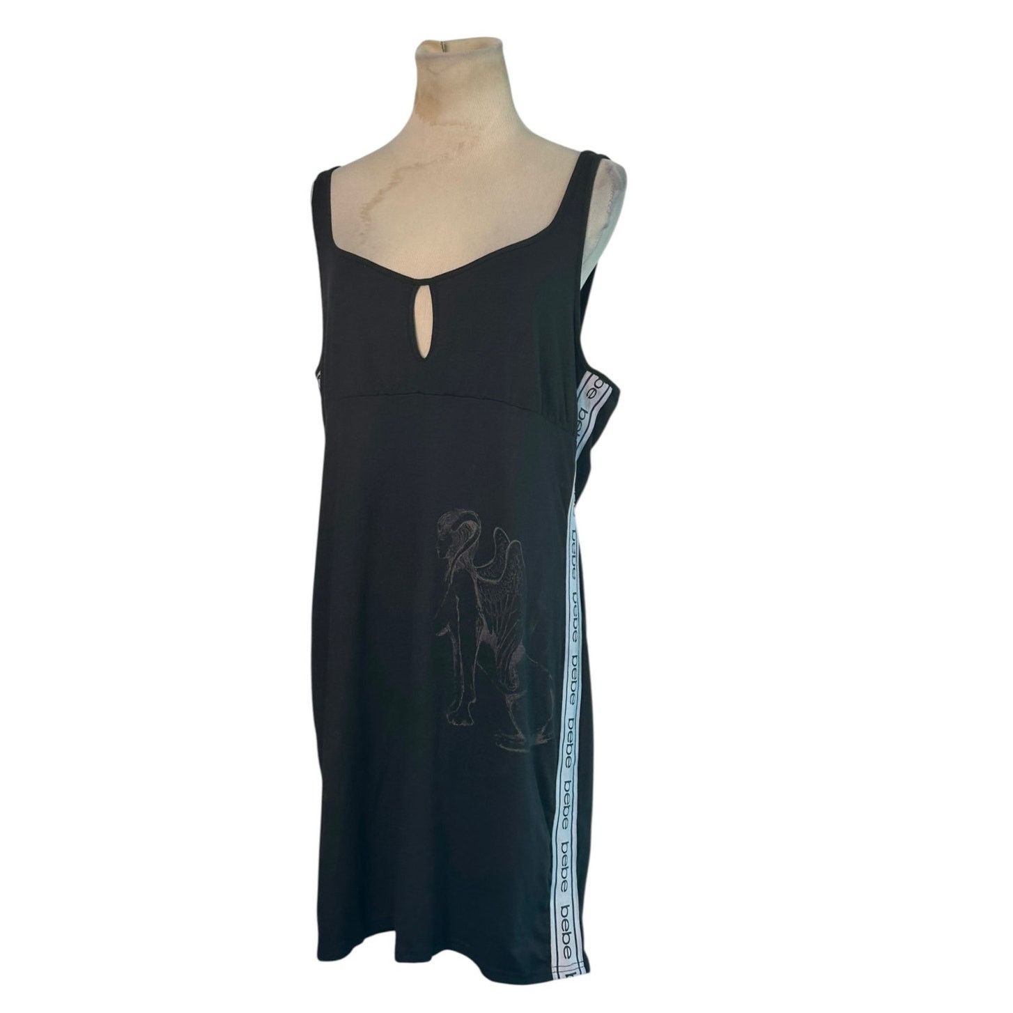 Bebe BEBE Logo Side Band Black Mini Tank Dress size XL Size XL / US 12-14 / IT 48-50 - 1 Thumbnail