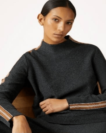Loro Piana o1w1db10724 Suitcase Stripe Turtleneck Sweater in Black Size M / US 6-8 / IT 42-44 - 2 Thumbnail