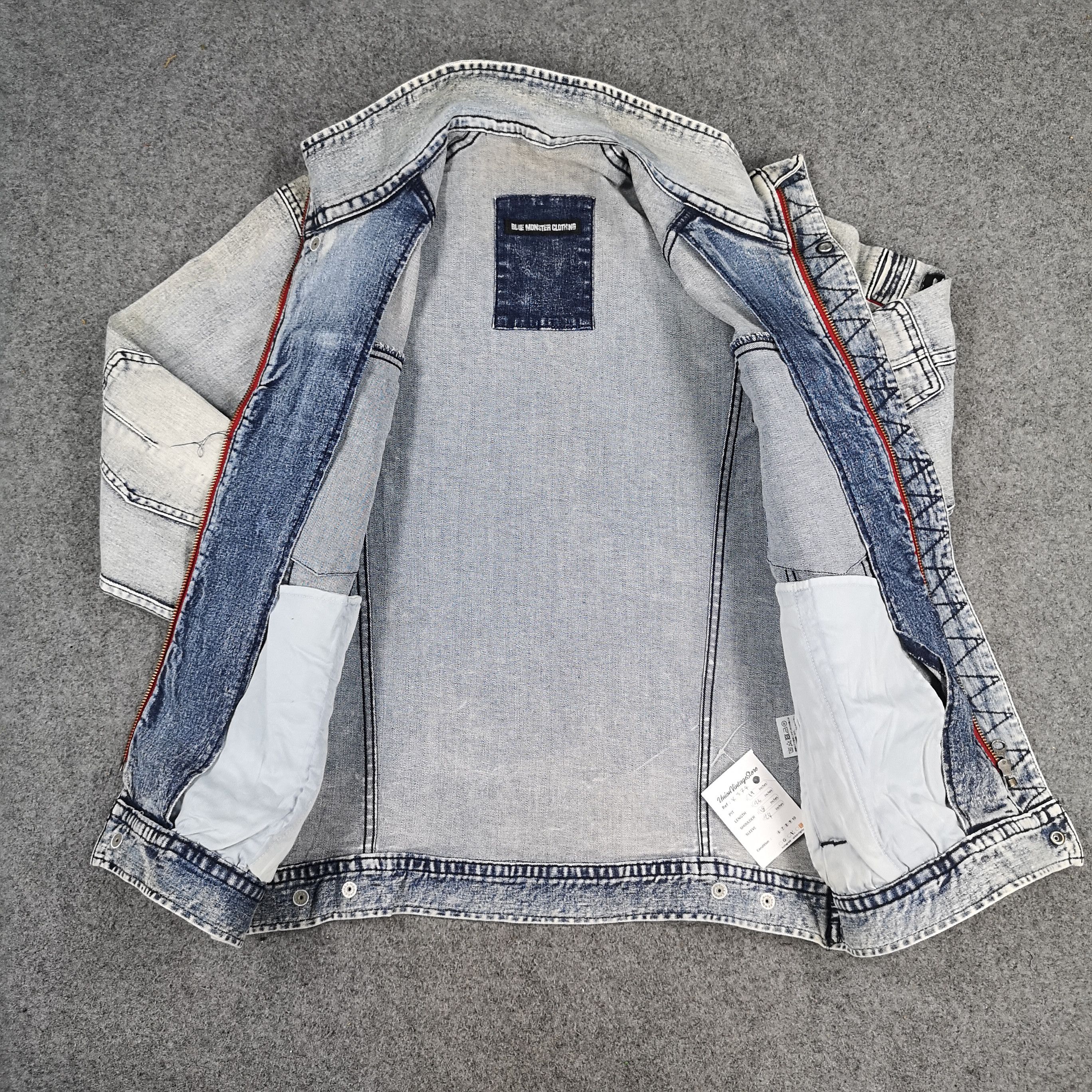 Japanese Brand Japanese Brand Blue Monster Faded Blue Denim Trucker Jacket Size US M / EU 48-50 / 2 - 3 Thumbnail