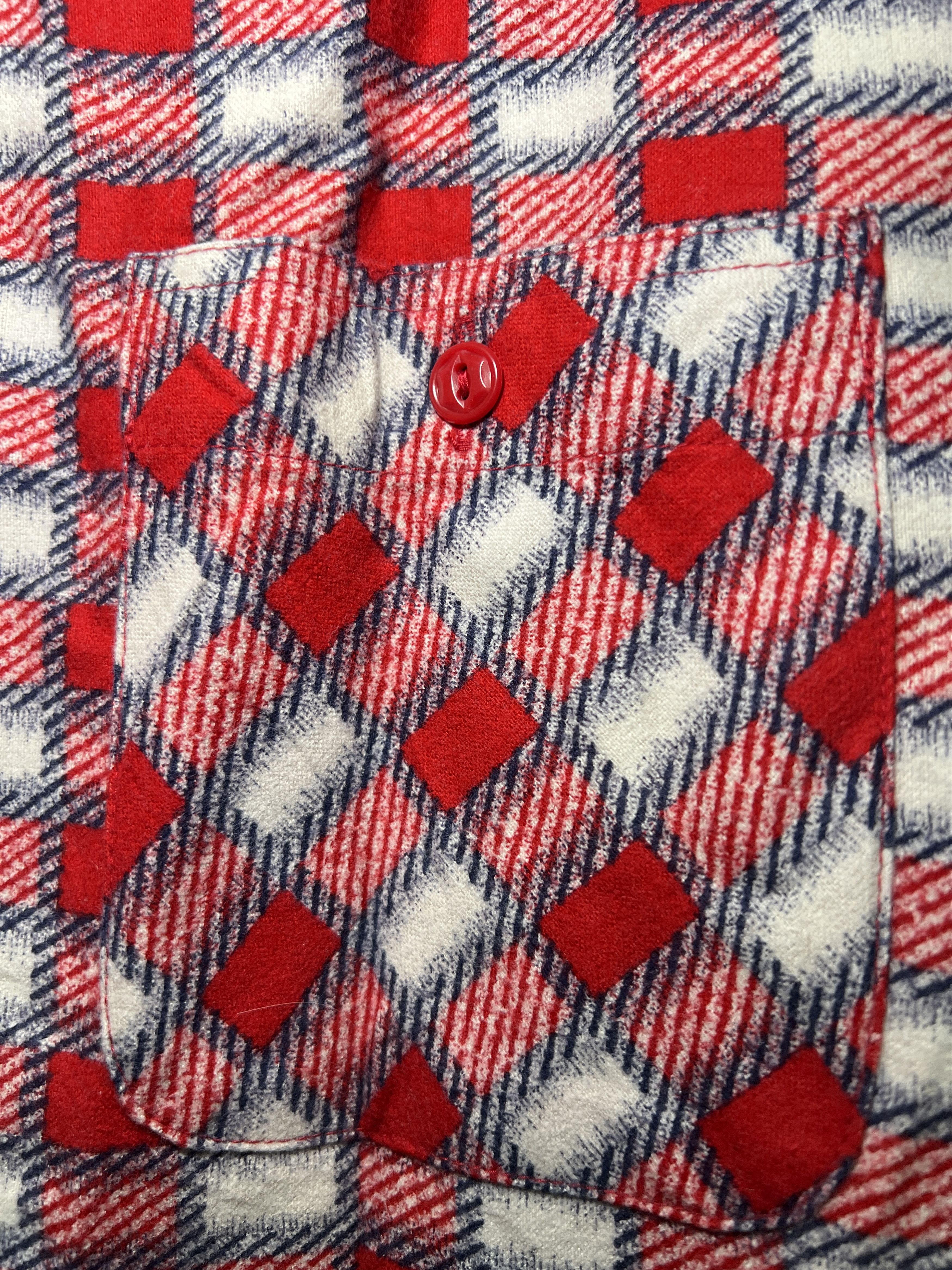 Edwin × Vintage Vintage EDWIN 101 One-0-One Work Flannel Double Pocket Red Size US L / EU 52-54 / 3 - 3 Thumbnail