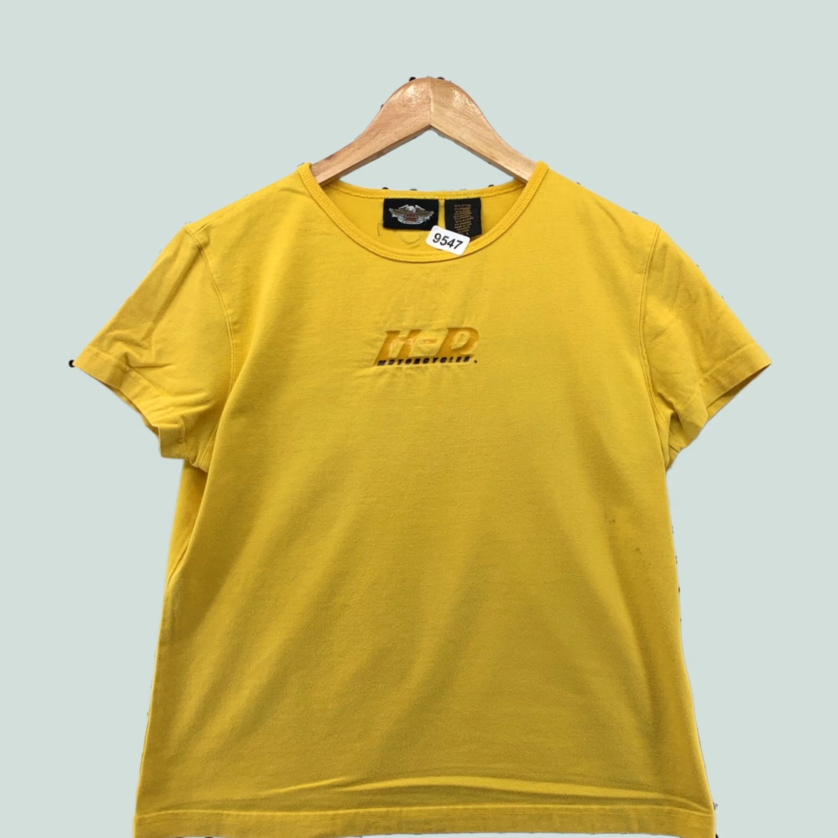 Harley Davidson VINTAGE Harley-Davidson Shirt Womens Large Yellow Embroidered USA T-Shirt Size L / US 10 / IT 46 - 1 Thumbnail
