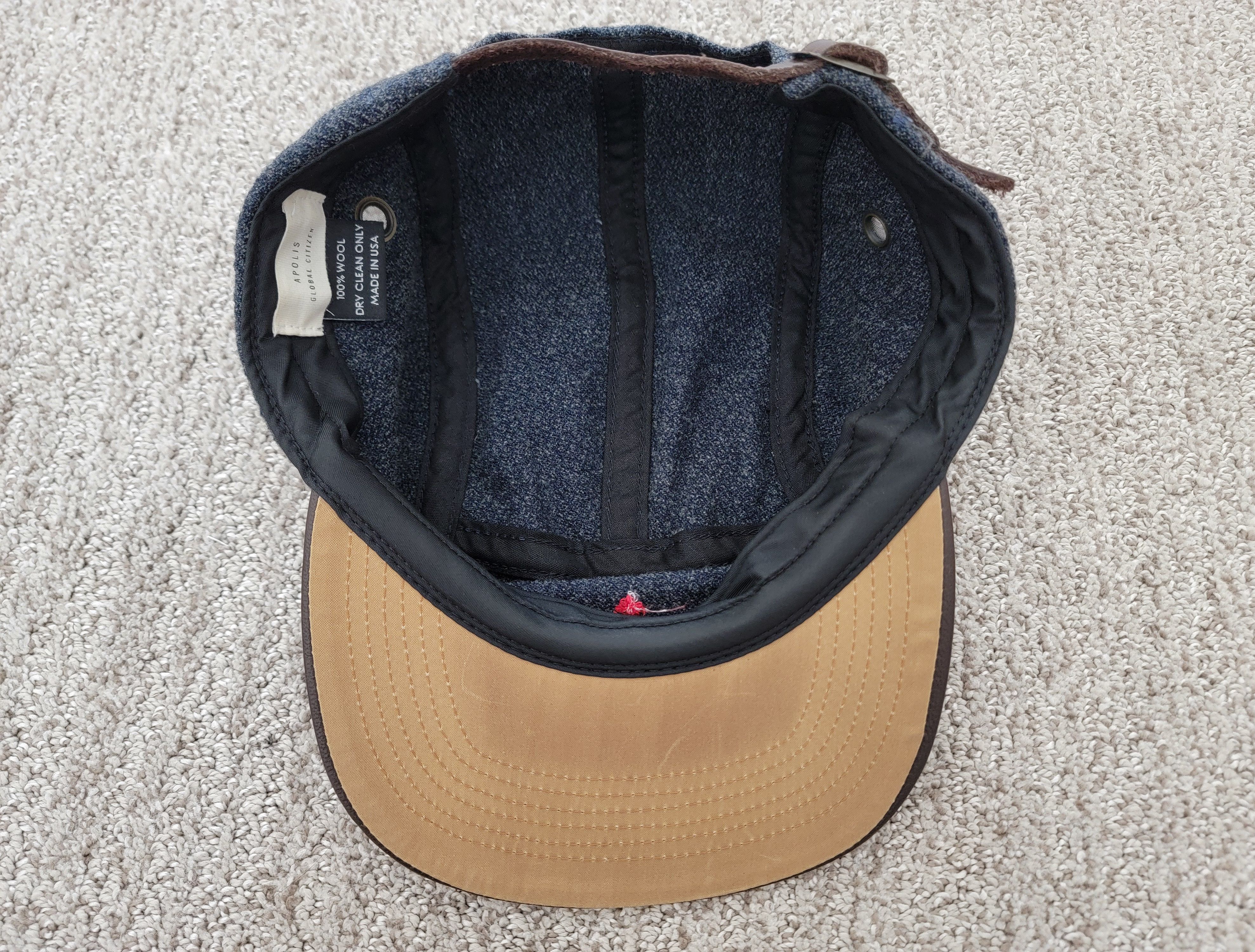 Apolis APOLIS Wool Flannel Leather Brim Adjustable Camp Hat Size ONE SIZE - 6 Thumbnail