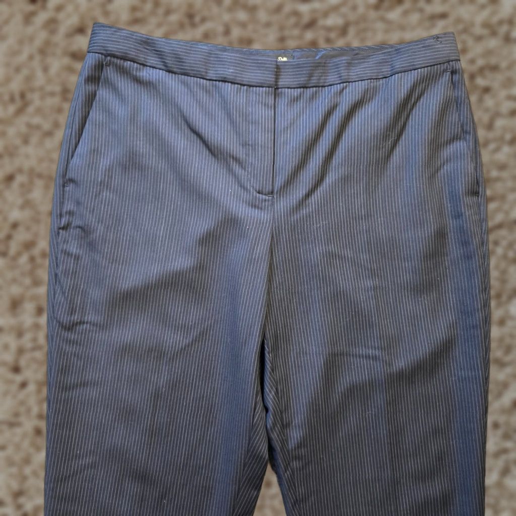 Massimo Dutti Massimo Dutti Pants Womens Size 12 Blue Pinstripe Wool Tapered Flat Front Career Dress Pants Womens Size 34" / US 12 / IT 48 - 1 Thumbnail