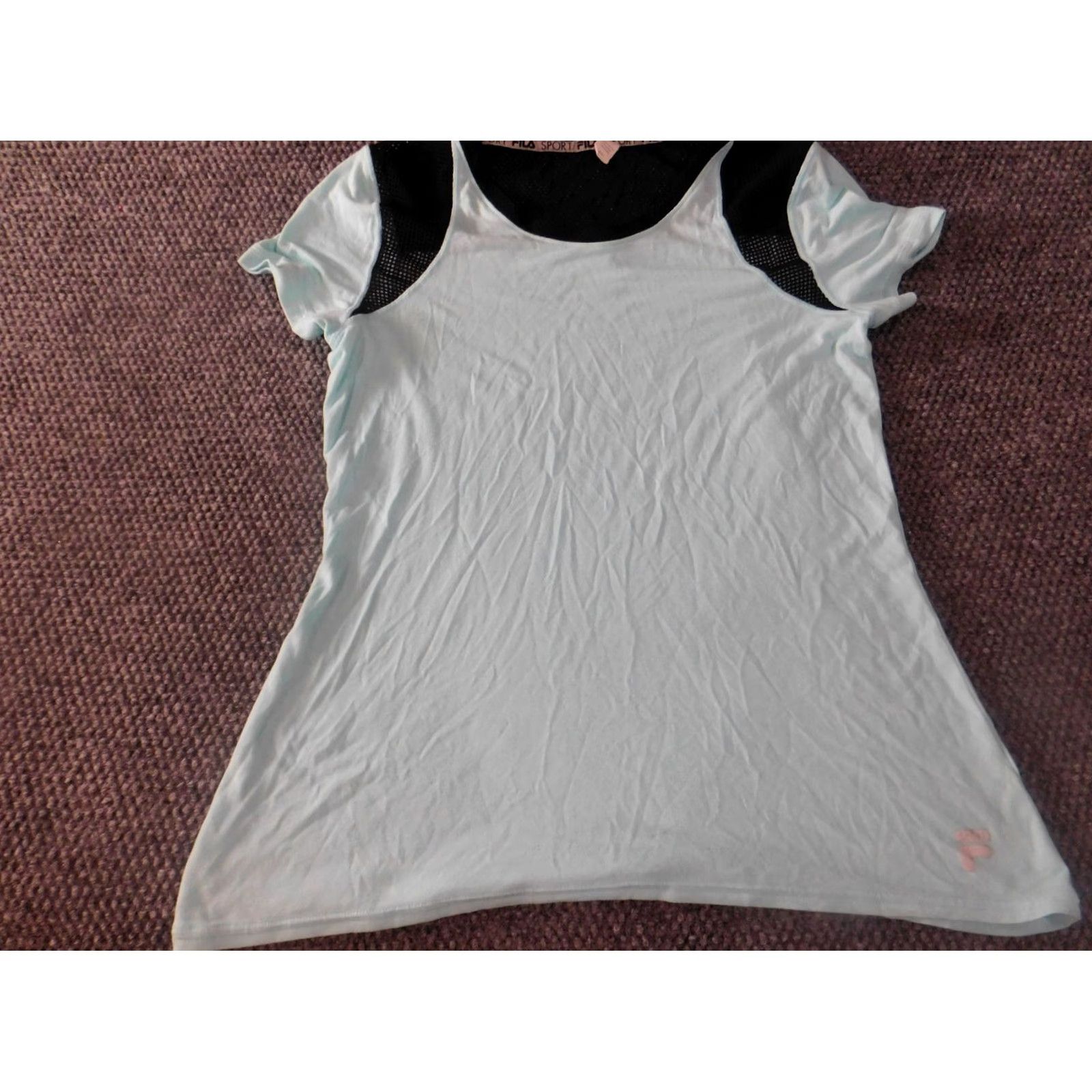 Fila FILA Shirt Medium Blue Activewear Short Sleeve Crew Neck Logo Athletic Stretch Women M Regular Pullover Sports T-Shirt towels? Size M / US 6-8 / IT 42-44 - 3 Thumbnail