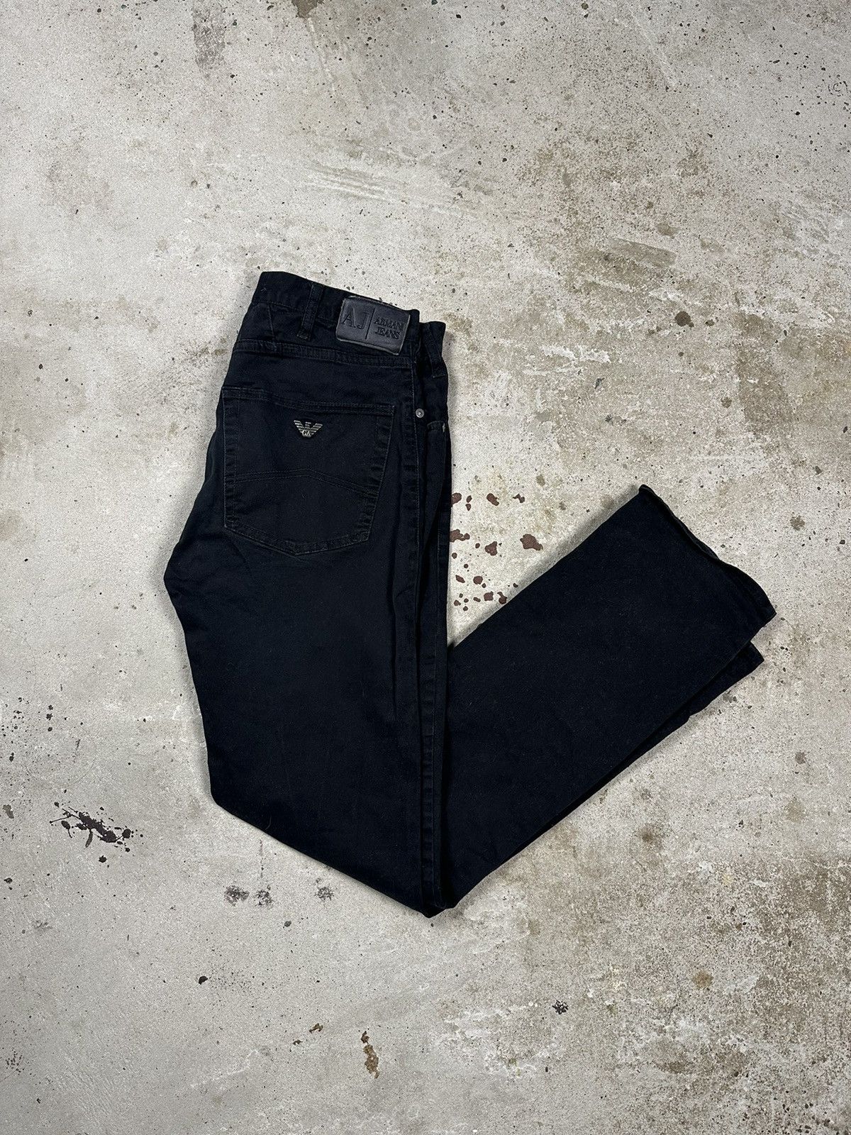 Armani × Giorgio Armani × Vintage Vintage Y2K Armani Jeans Black Pants Size US 31 - 1 Thumbnail