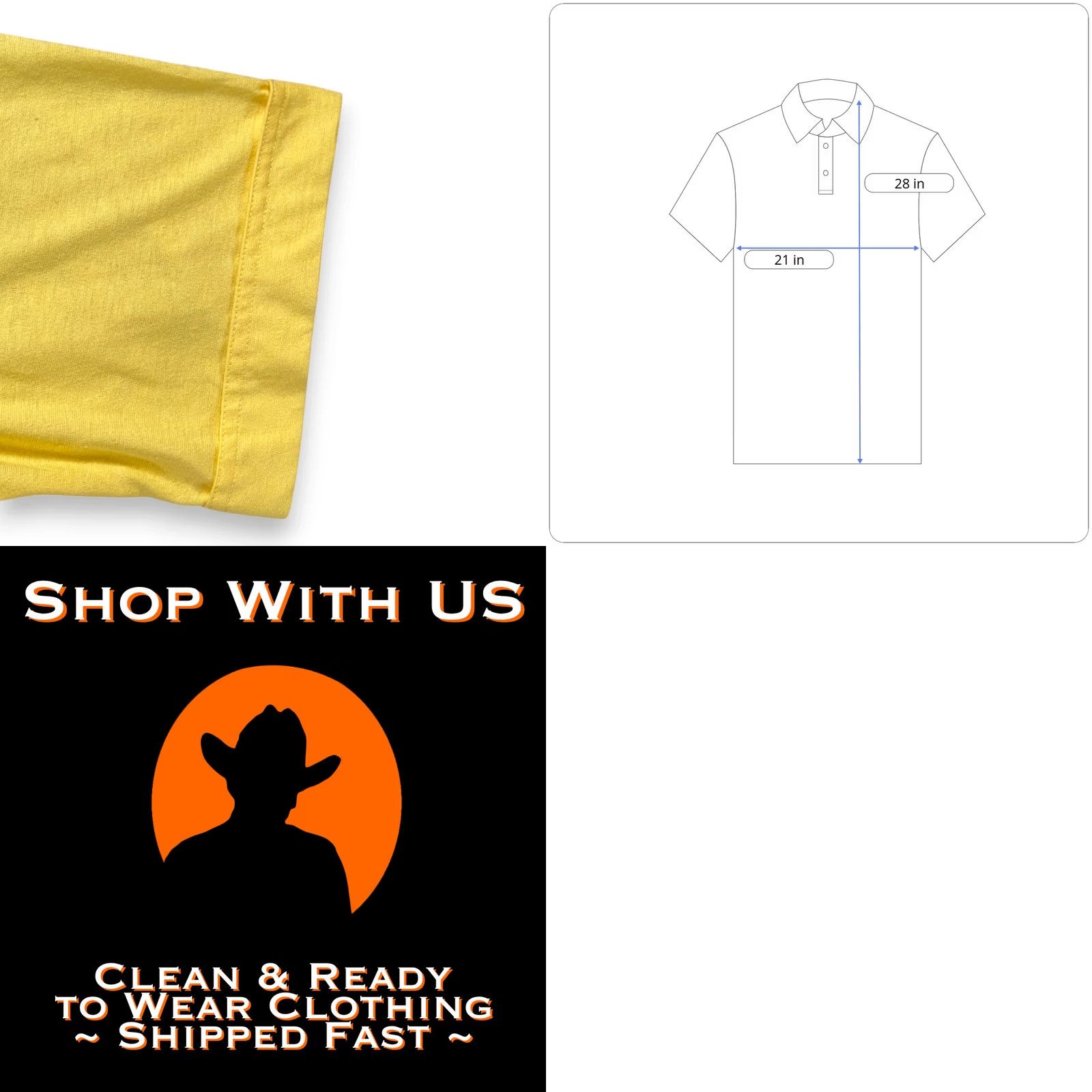 Arrow VINTAGE Arrow Polo Shirt Adult MEDIUM Yellow 80s Pockets Single Stitch Shirt Mens Size US M / EU 48-50 / 2 - 8 Thumbnail