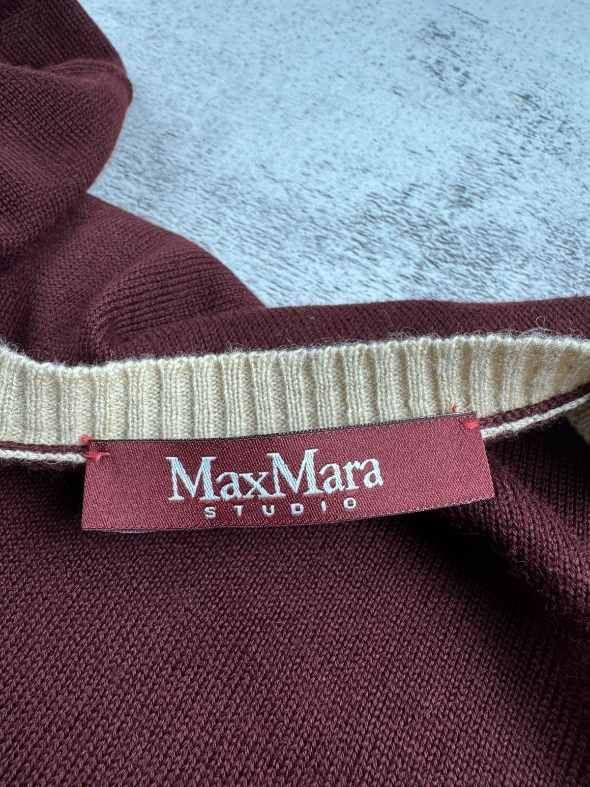 Max Mara × Vintage Max Mara Studio Wool Cherry Dress Long Pullover Sweater Size M / US 6-8 / IT 42-44 - 8 Thumbnail