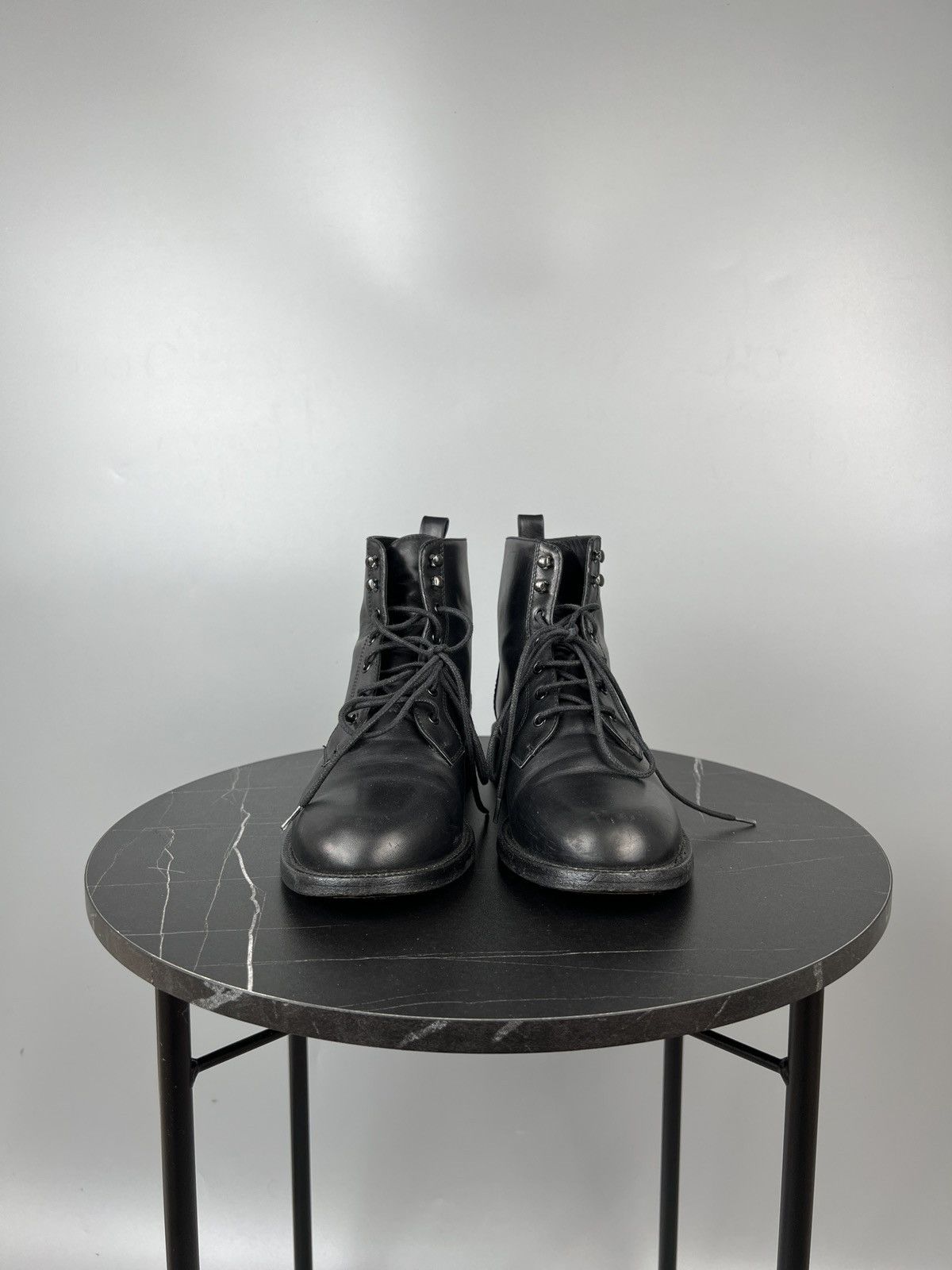 Saint Laurent Paris Saint Laurent Paris Leather Lace Up Ankle Boots (Y0381) Size US 8 / IT 38 - 3 Thumbnail