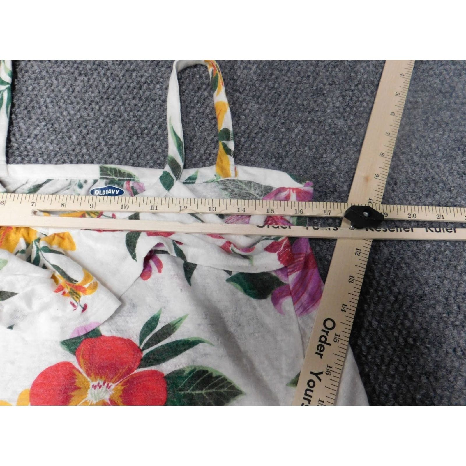 Old Navy Old Navy Womens Blouse S White Floral Pullover Round Neck Sleeveless Cotton Stretch Casual" Size S / US 4 / IT 40 - 4 Thumbnail